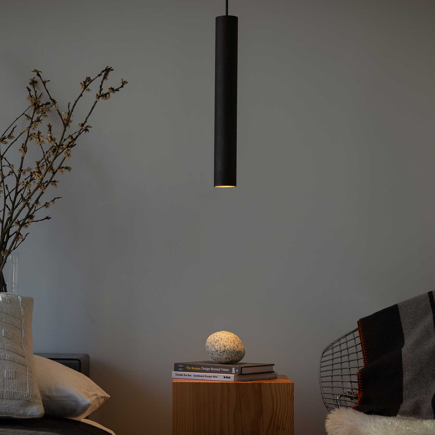 Roest Vertical - Lampadario moderno da soffitto alto in acciaio arrugginito stile industriale