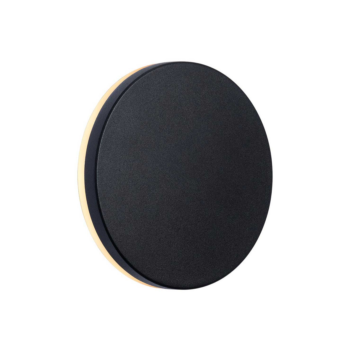 Artego Round - Applique murale d’extérieur LED ronde en aluminium noir, style minimaliste