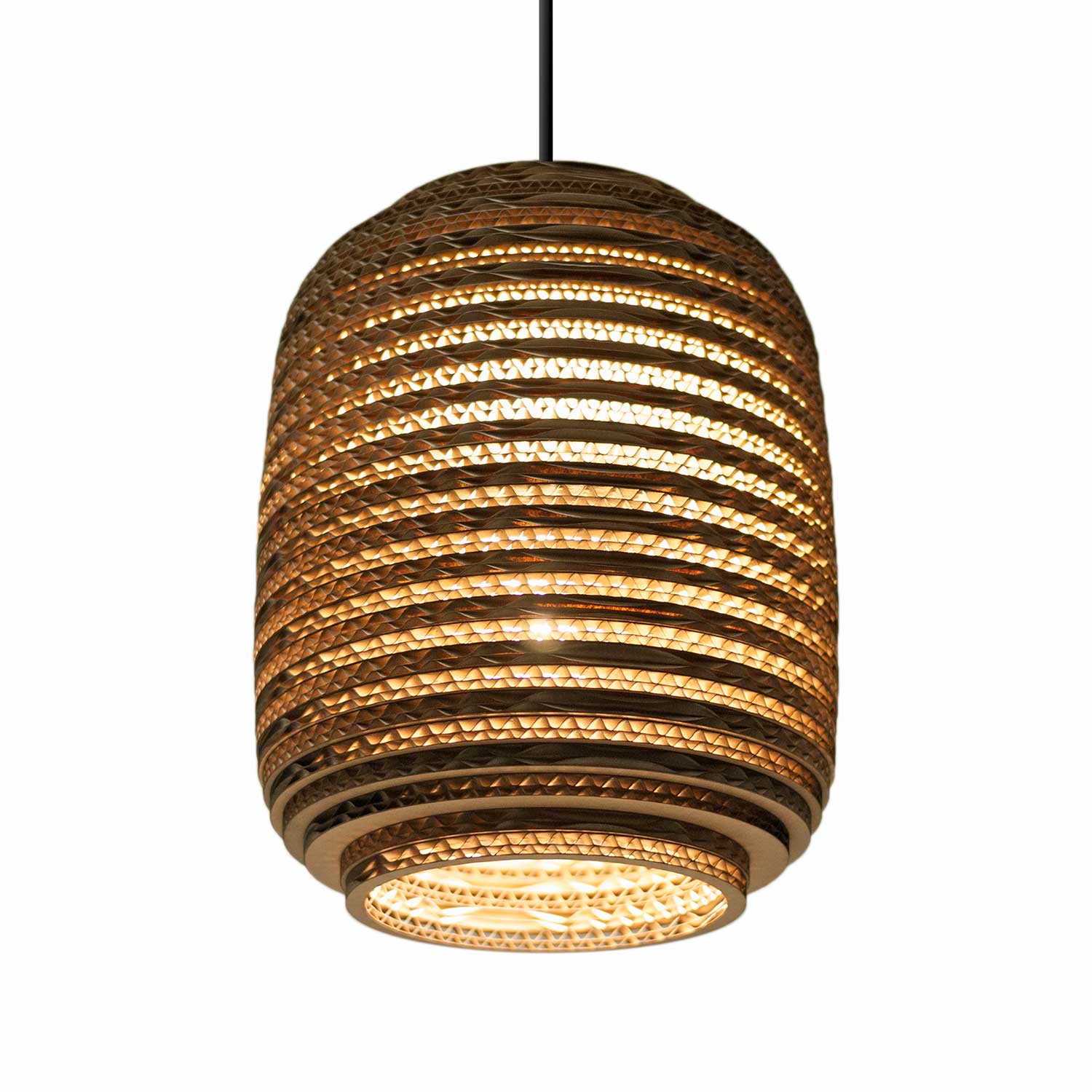 Scraplights Ausi - Natural cardboard pendant light for modern living room
