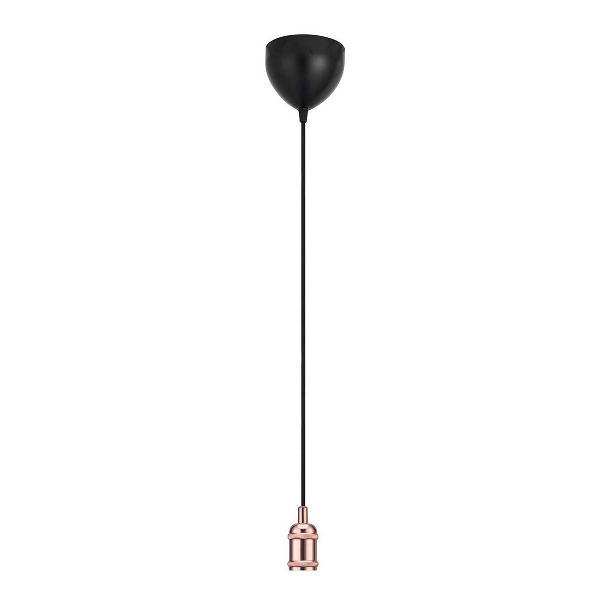 Avra - Suspension en métal à ampoule apparente et câble textile, style industriel