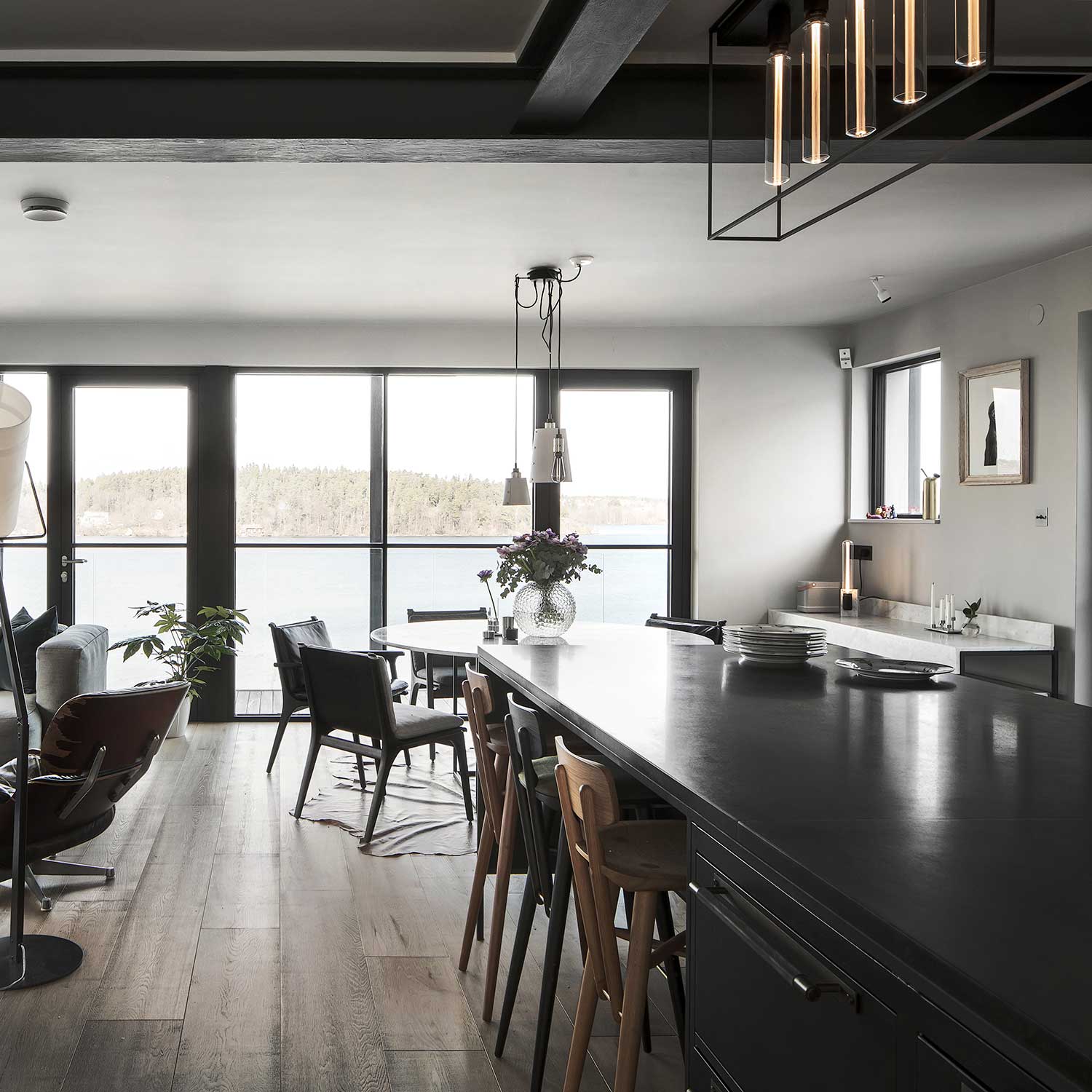 Hooked 3.0 Mix - Lampadario in metallo design industriale per sala da pranzo