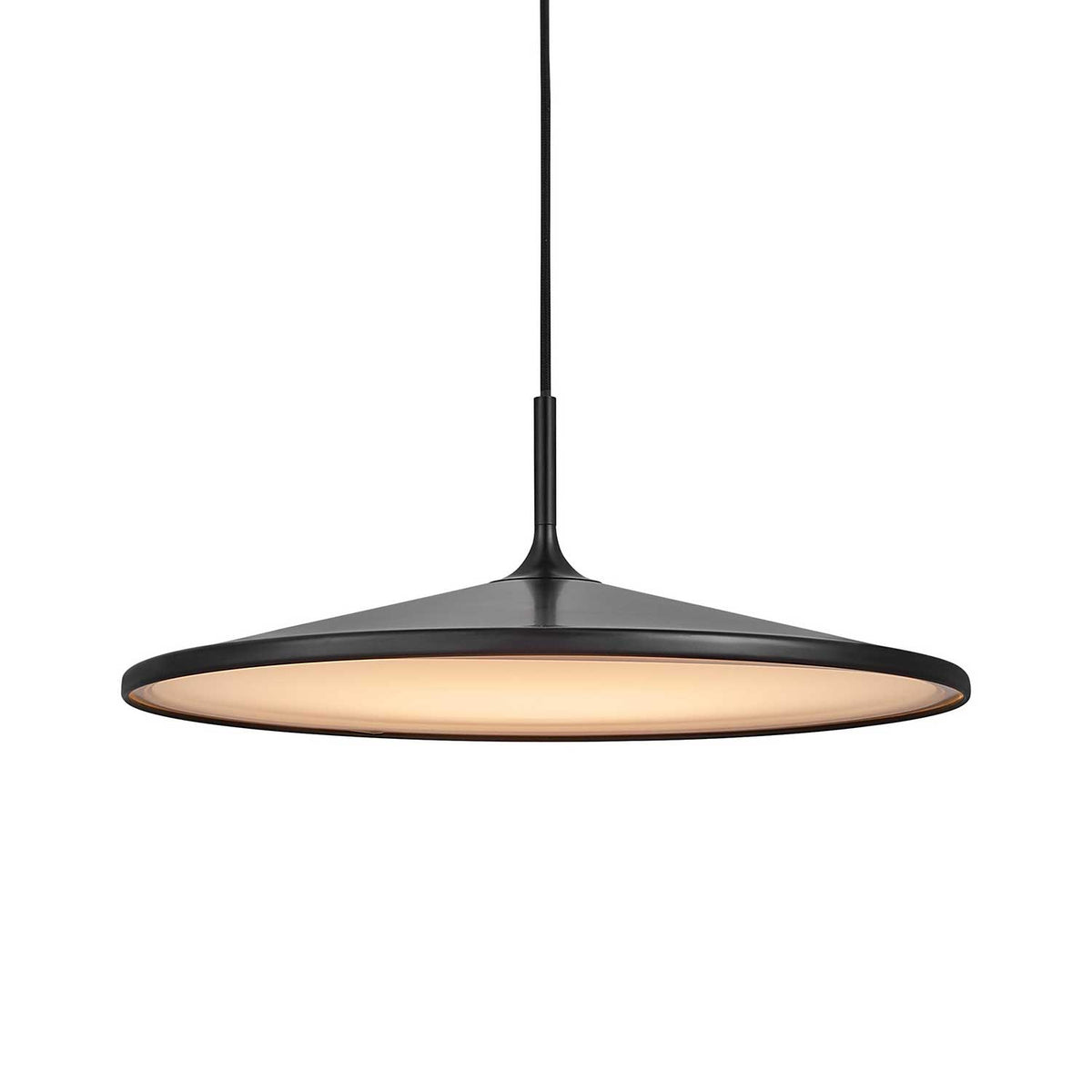 Balance - Suspension LED en métal noir avec diffuseur acrylique et variation, style scandinave