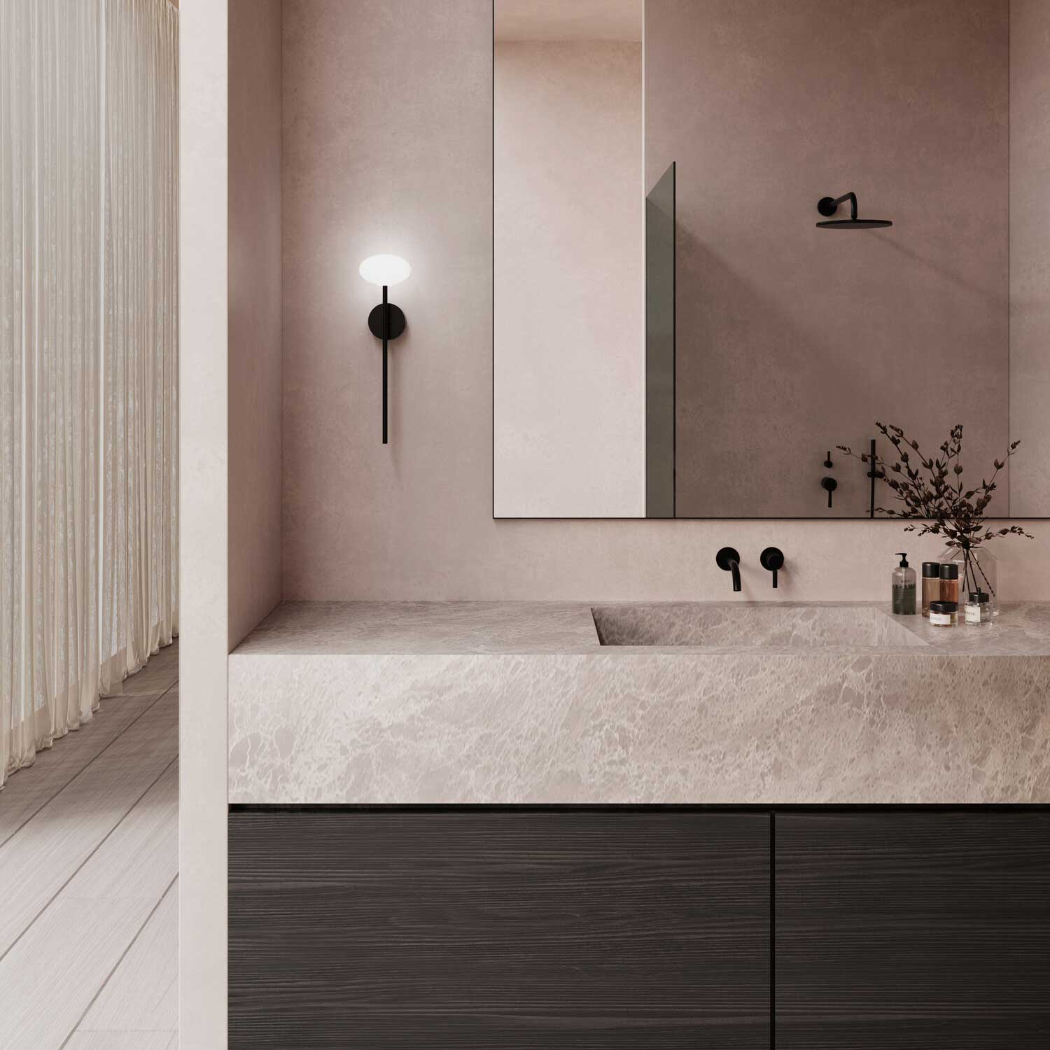 Bloom - LED bathroom wall light waterproof design IP44