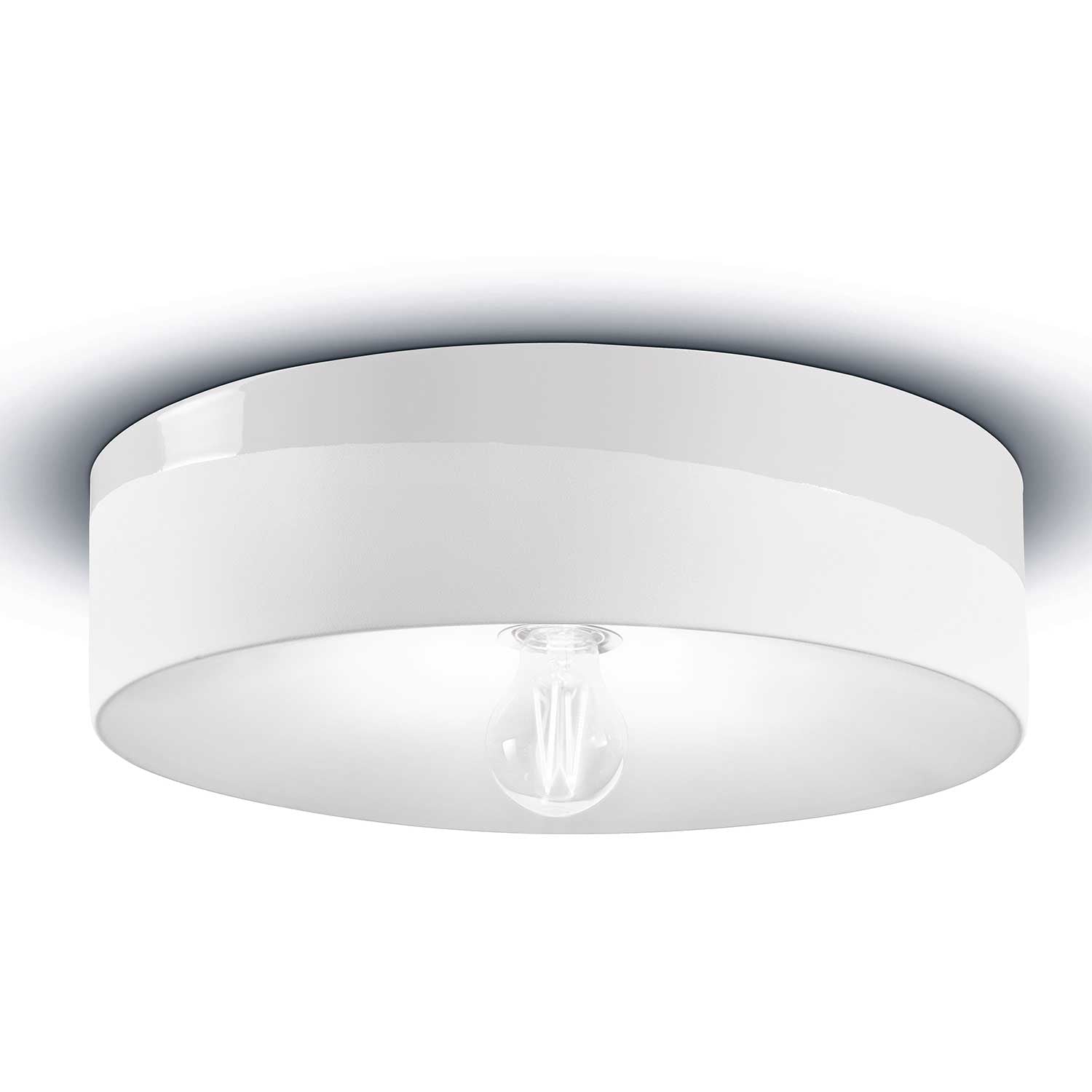 Pi - Plafonnier rond en céramique coloré pour salon contemporain