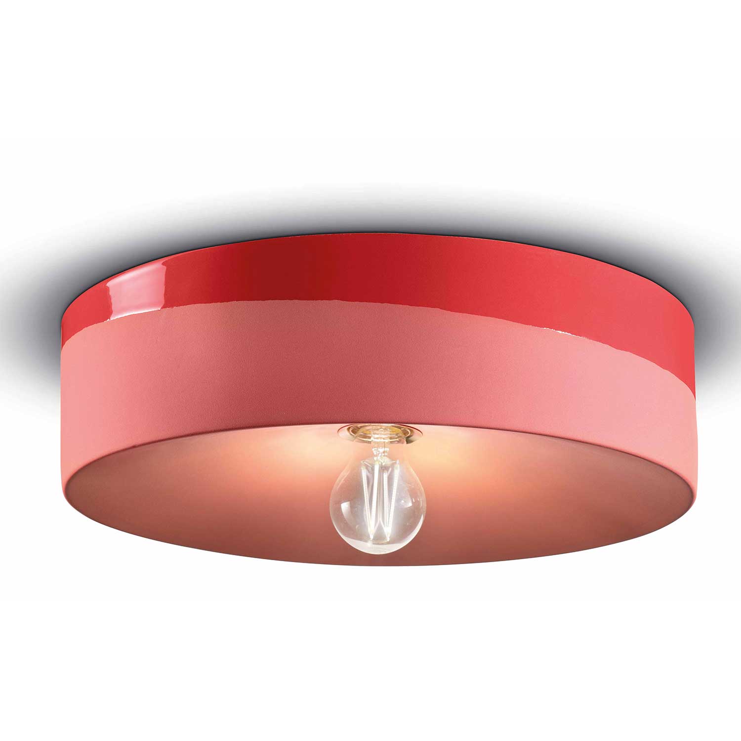 Pi - Plafonnier rond en céramique coloré pour salon contemporain