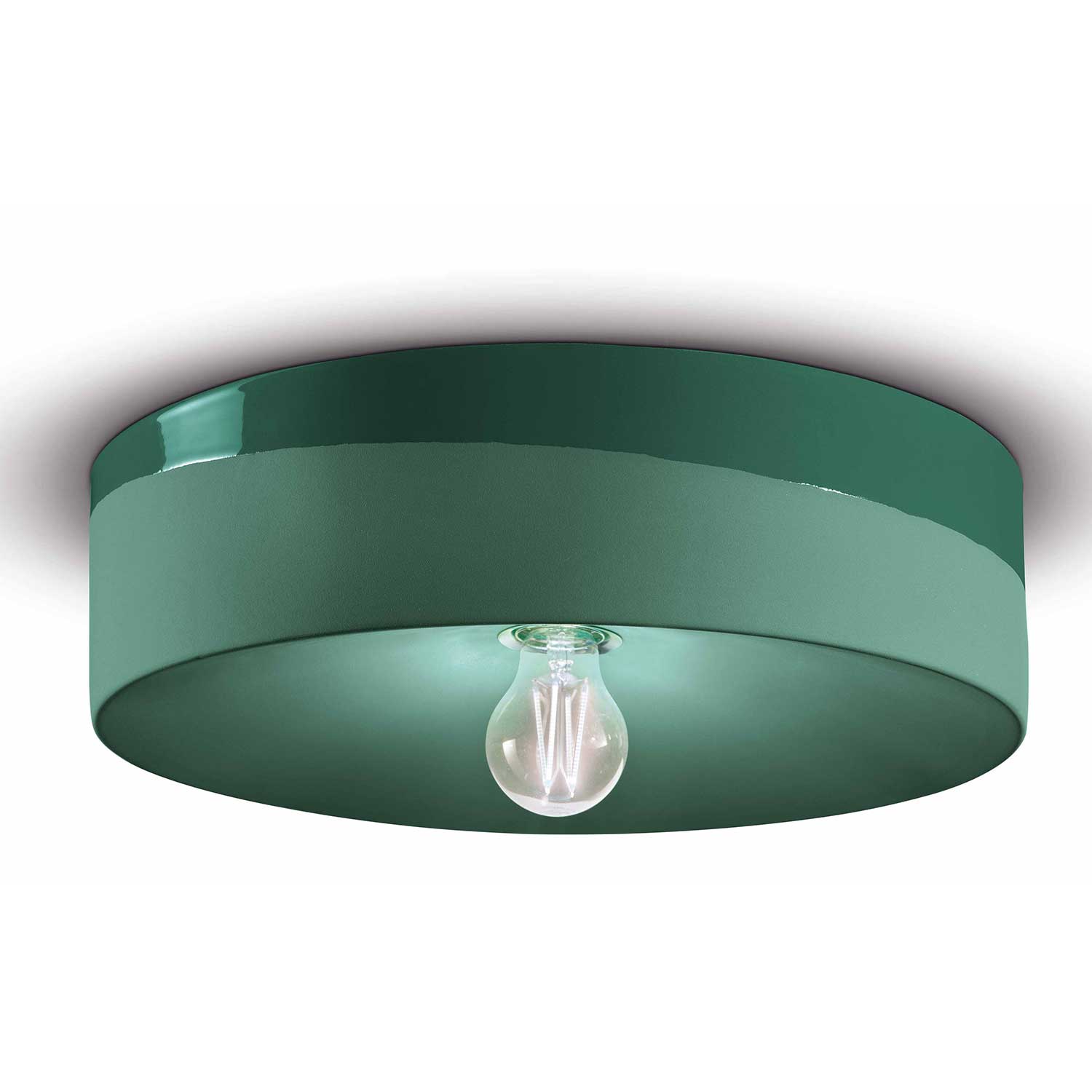 Pi - Plafonnier rond en céramique coloré pour salon contemporain