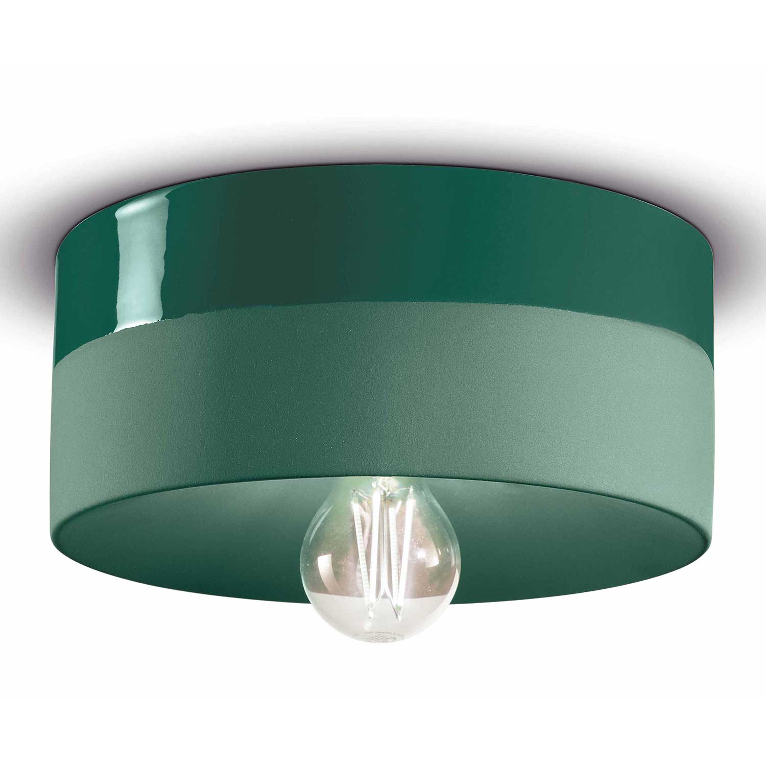 Pi - Plafonnier rond en céramique coloré pour salon contemporain