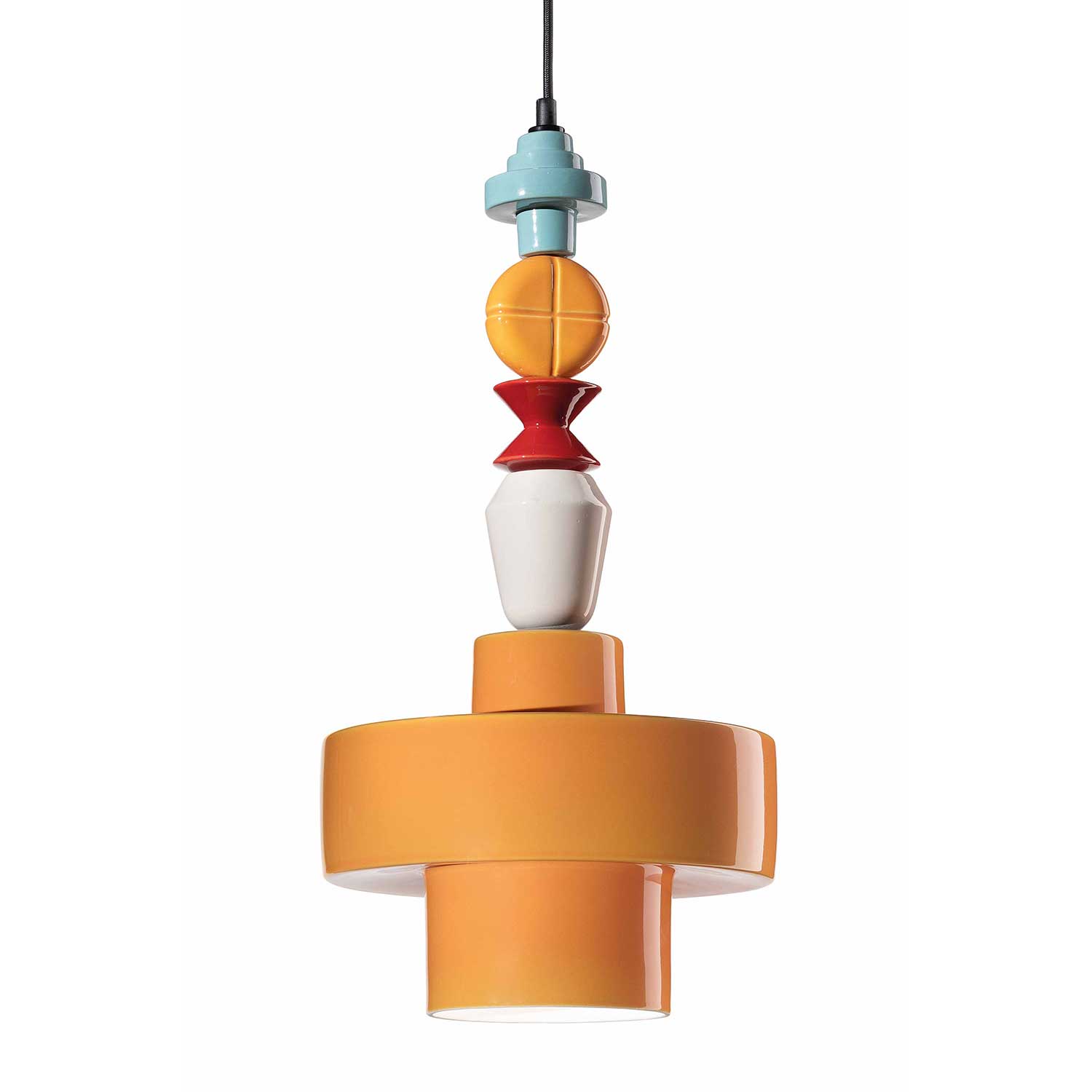Lariat - Ceramic bead chandelier for eclectic kitchen