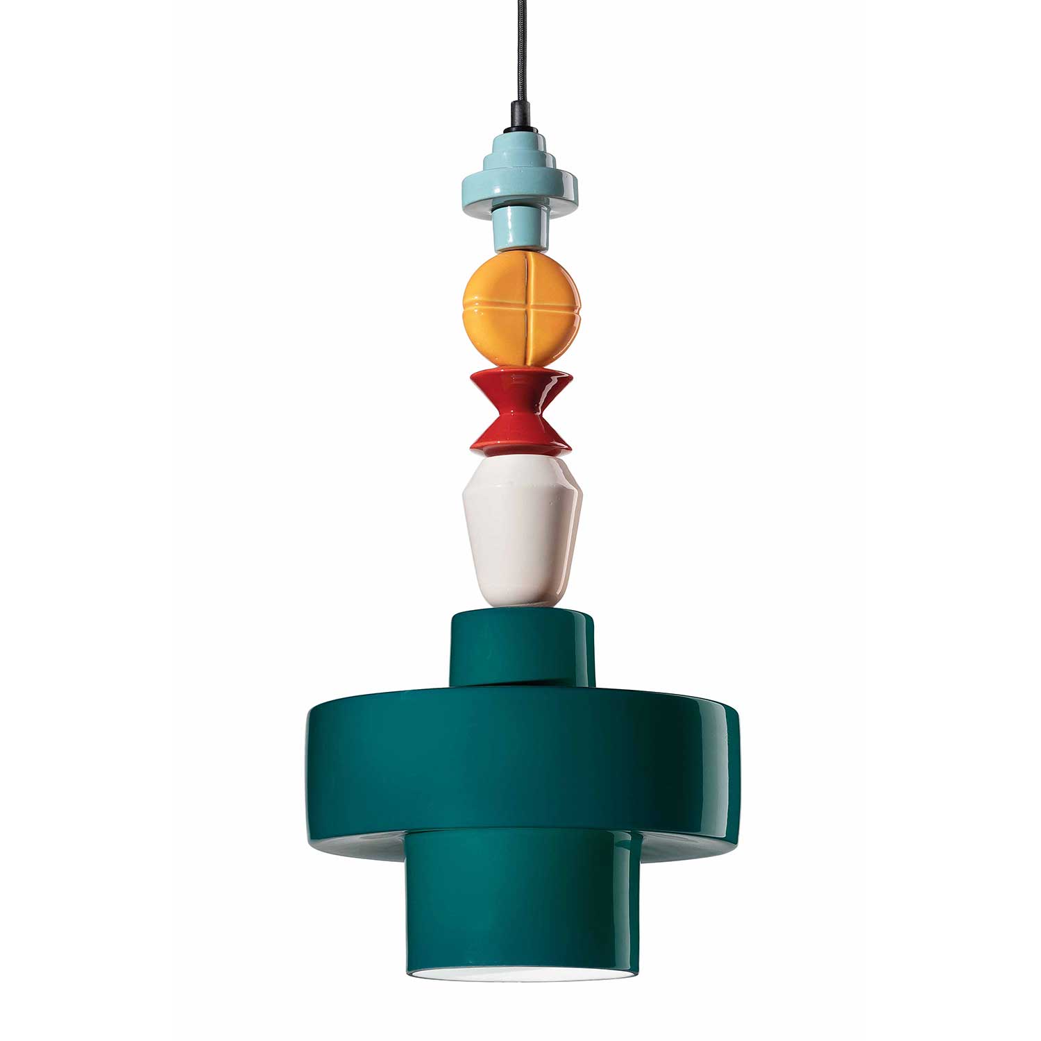 Lariat - Ceramic bead chandelier for eclectic kitchen