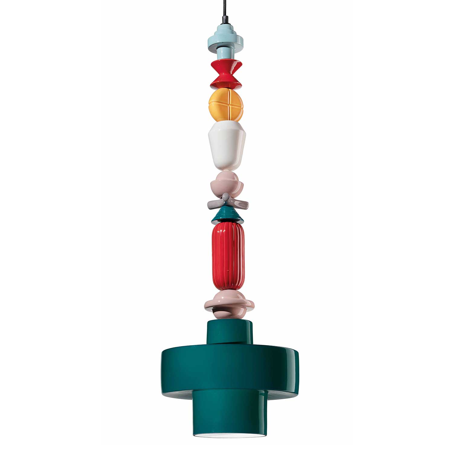 Lariat - Ceramic bead chandelier for eclectic kitchen