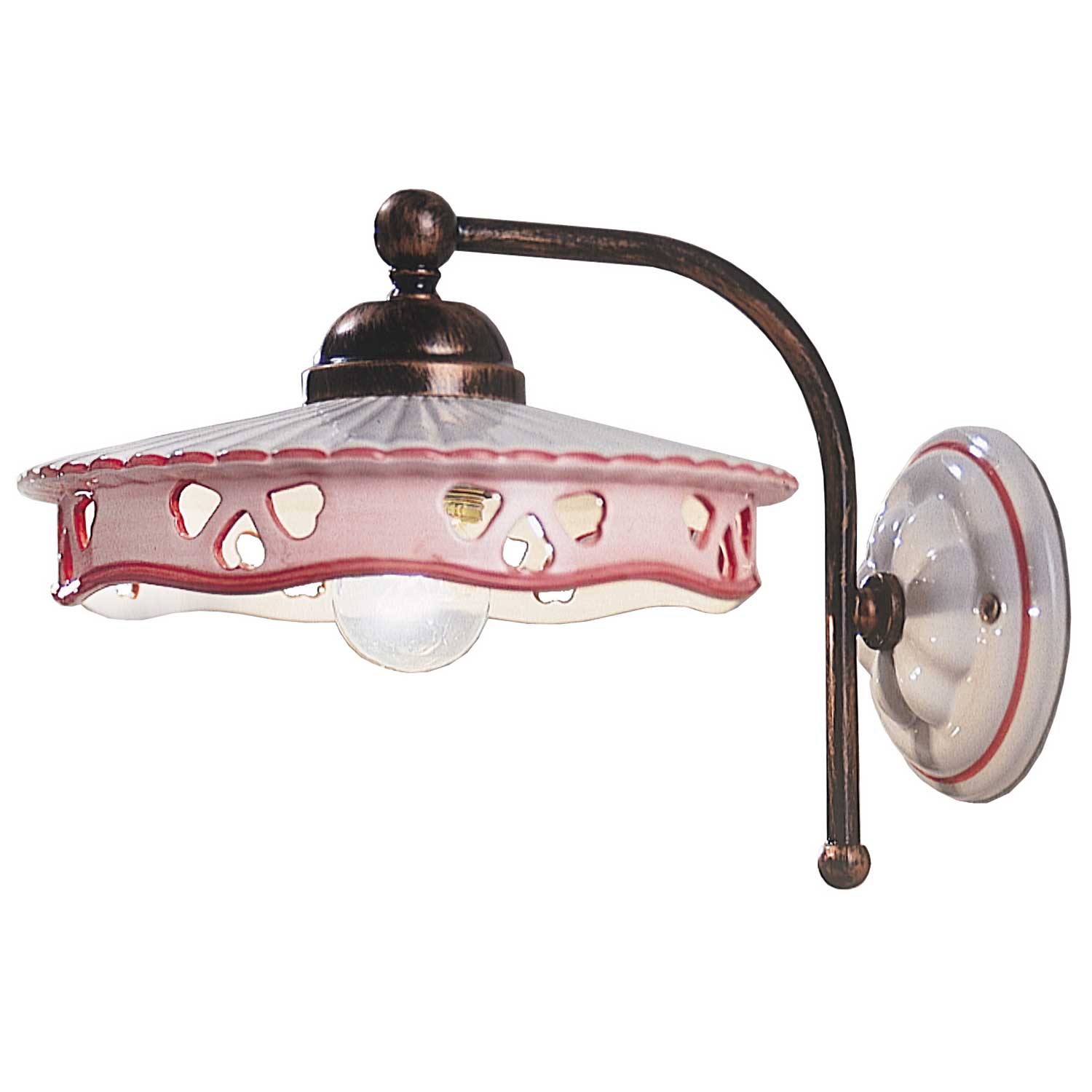 Alessandria - Applique murale vintage en céramique rose