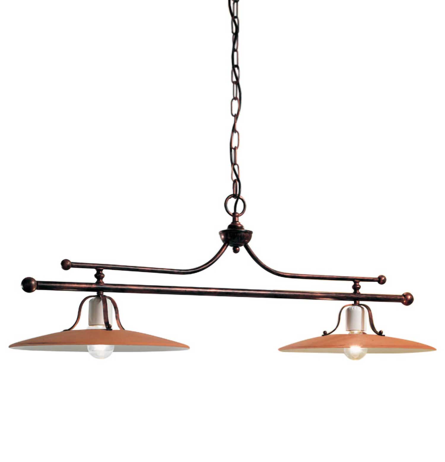 Bologna - Antique-style dining room chandelier in iron and ceramic