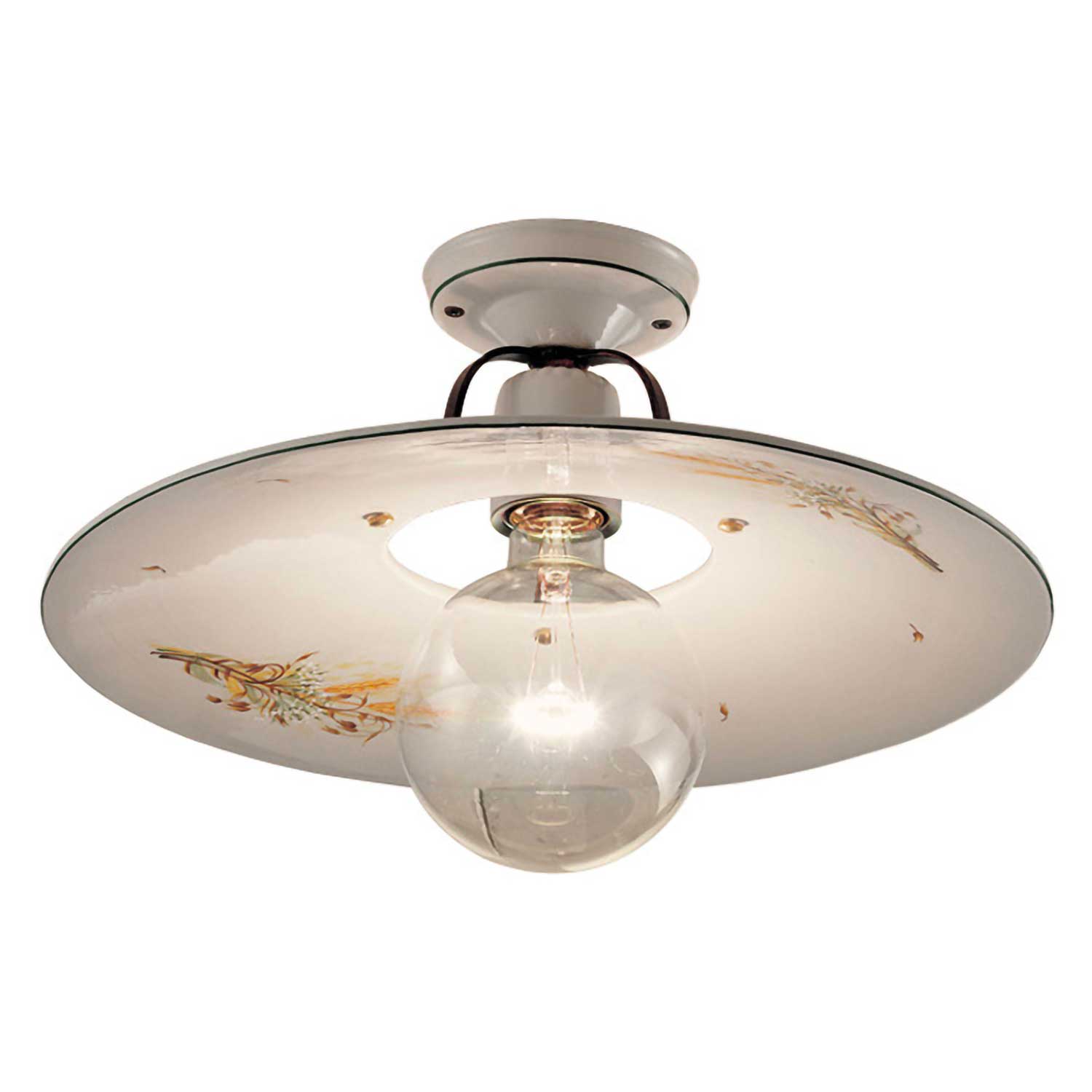 Bologna - Plafonnier céramique vintage avec motifs fleurs