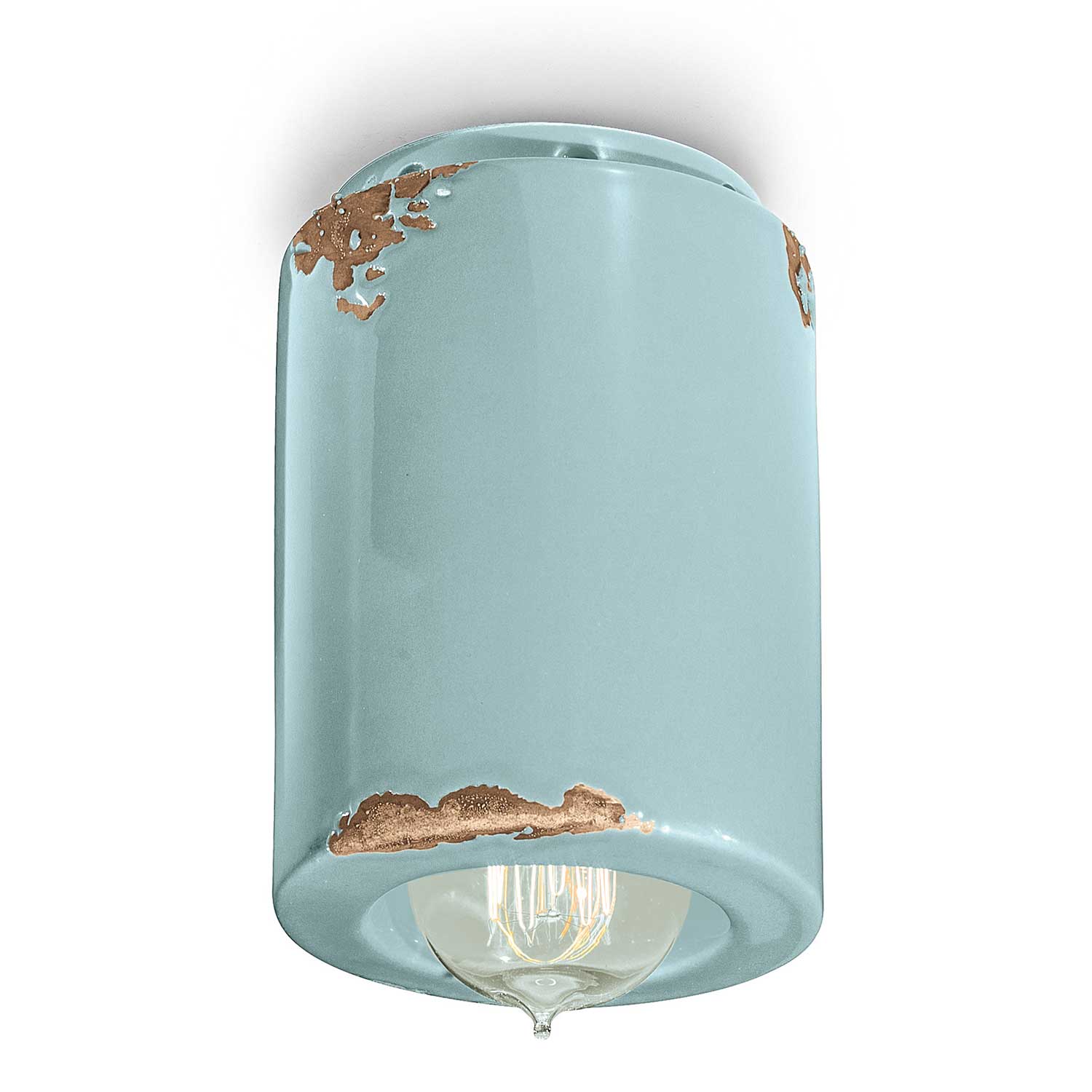 Vintage - Plafoniera spot vintage in ceramica effetto invecchiato