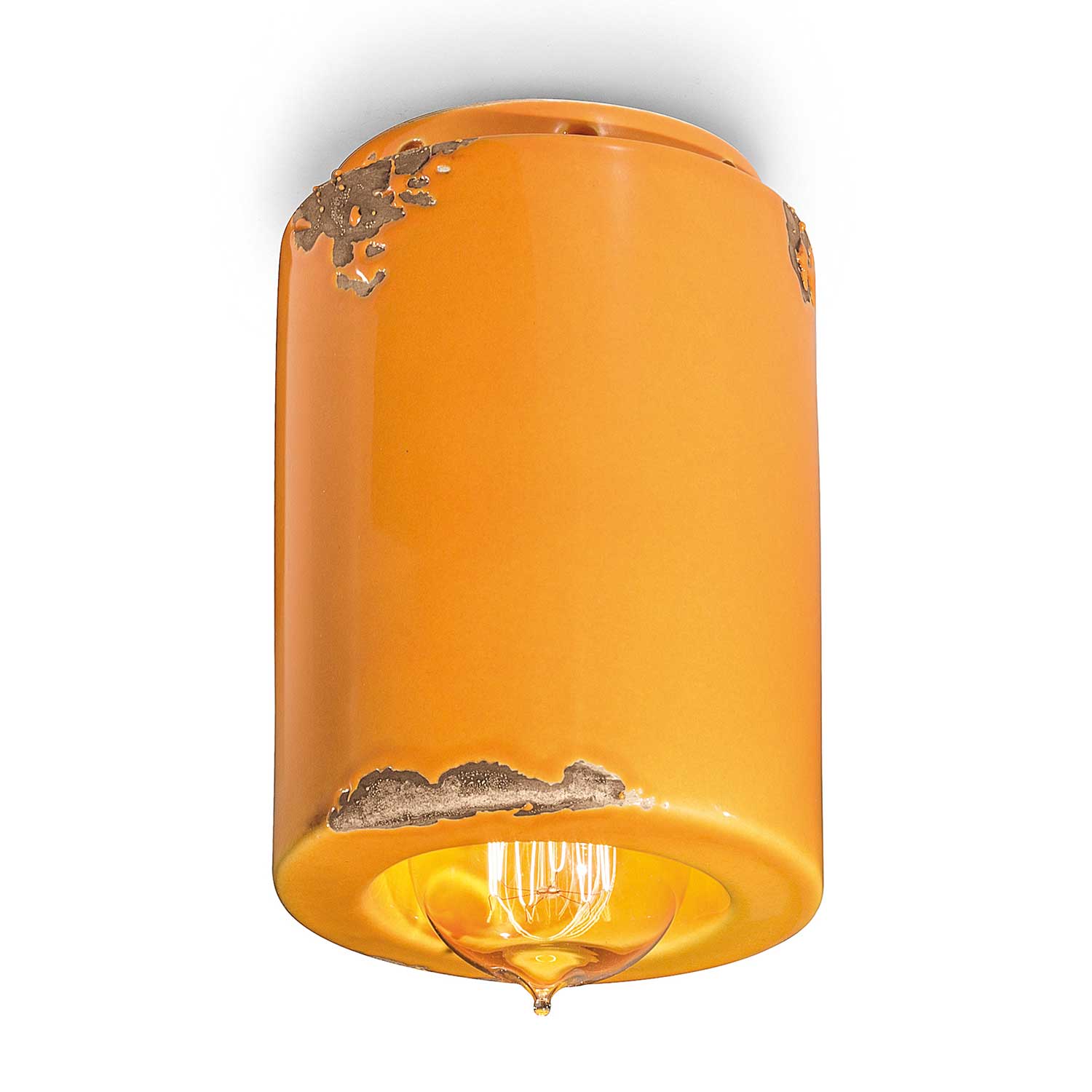 Vintage - Plafoniera spot vintage in ceramica effetto invecchiato