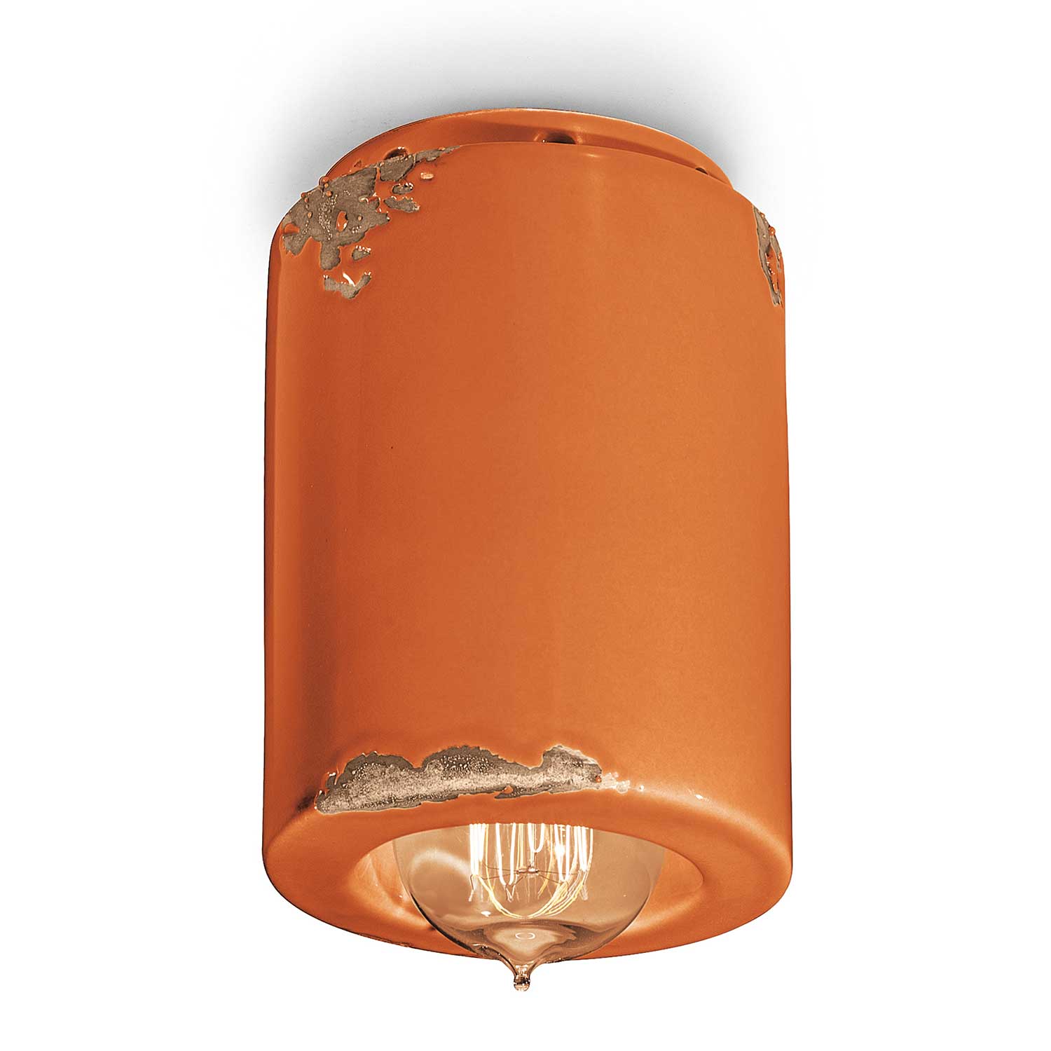 Vintage - Plafoniera spot vintage in ceramica effetto invecchiato