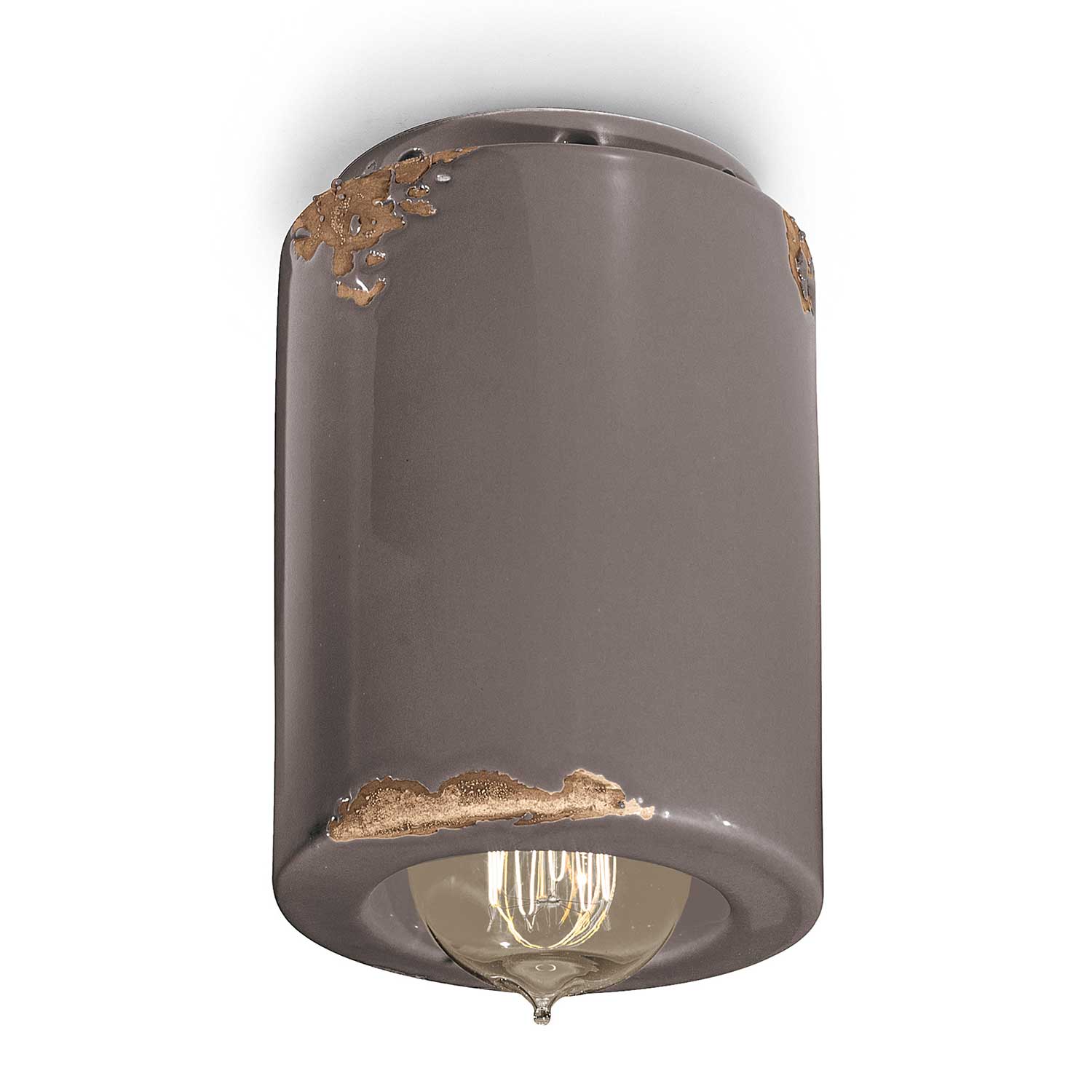 Vintage - Plafoniera spot vintage in ceramica effetto invecchiato