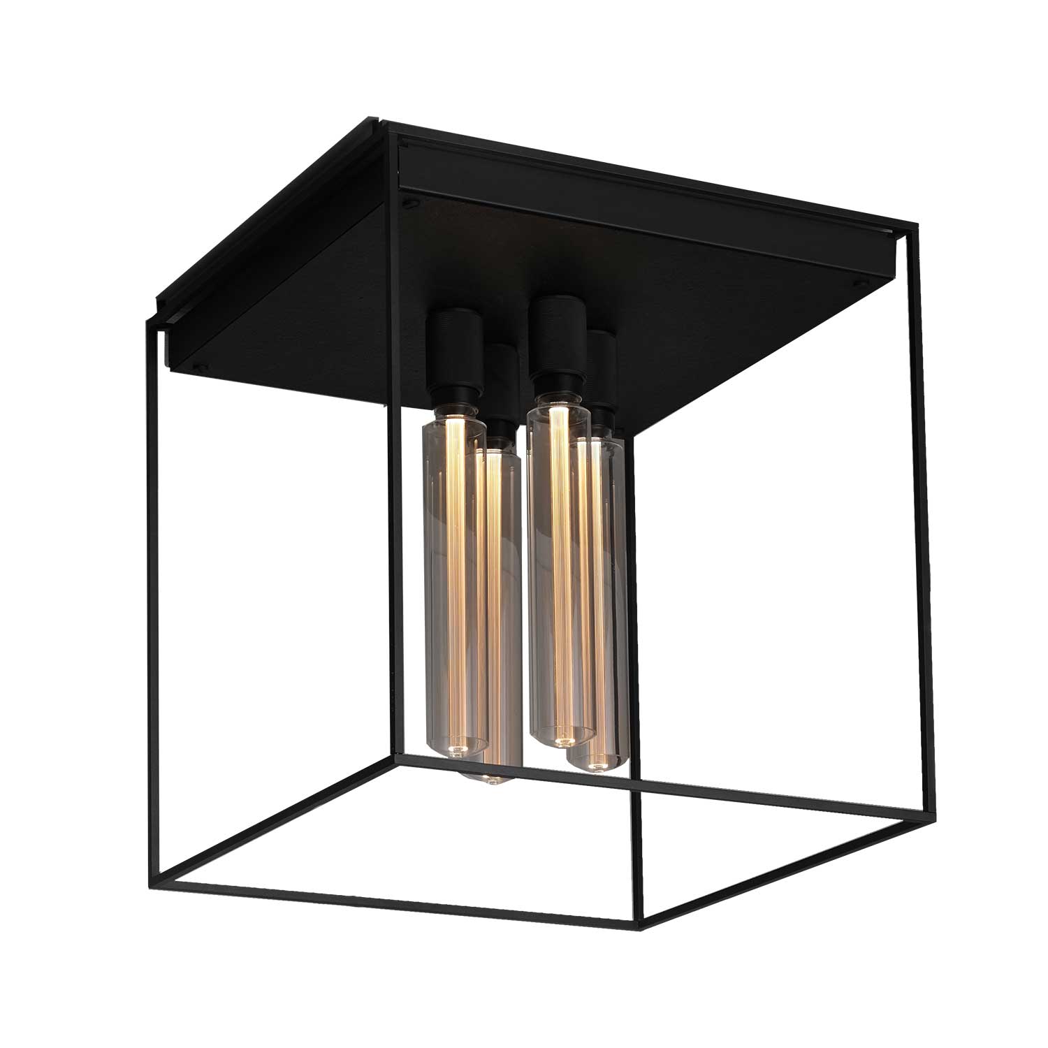 Caged 4.0 Cross - Plafonnier cage en métal et marbre pour salon moderne