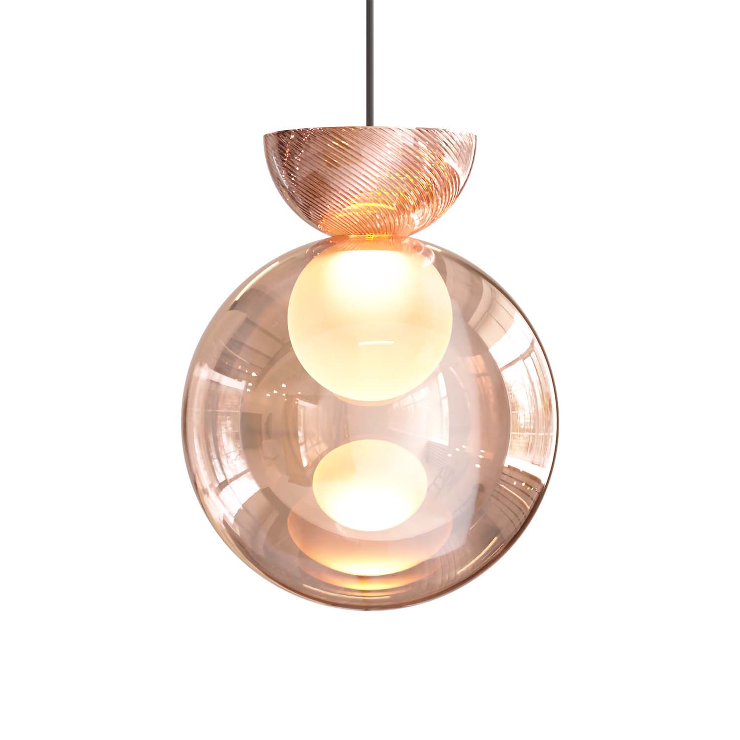 CHARM - Sospensione lussuosa sfera in vetro contemporanea