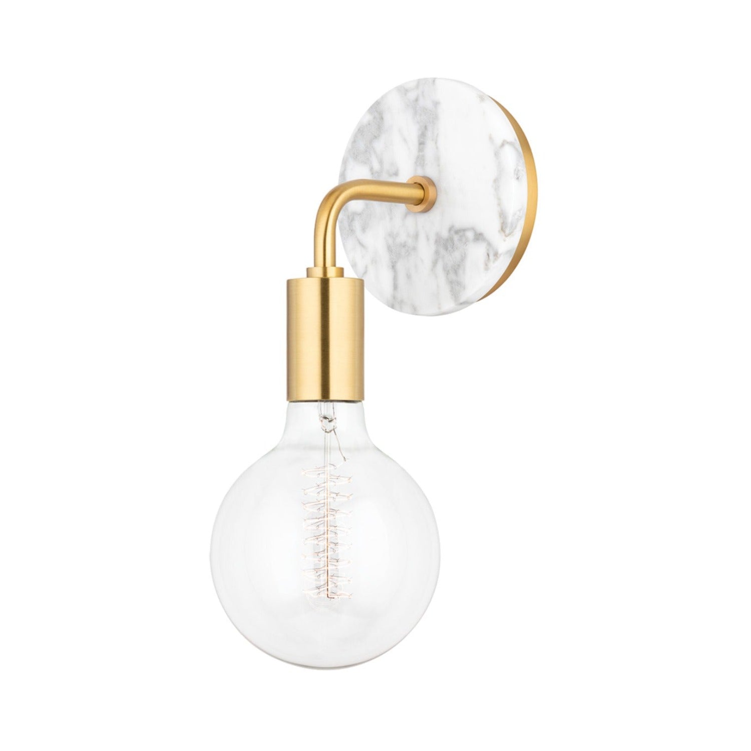 CHLOE - Applique murale en laiton et marbre blanc chic