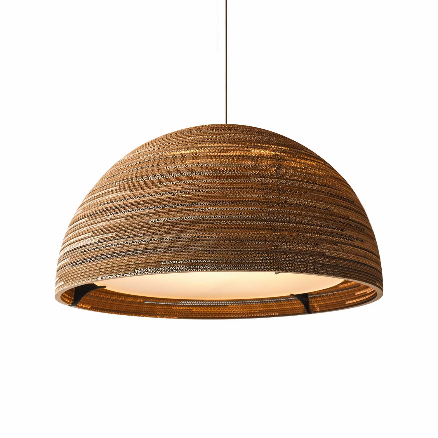 Scraplights Dome - Lámpara colgante xxl cúpula de cartón reciclado
