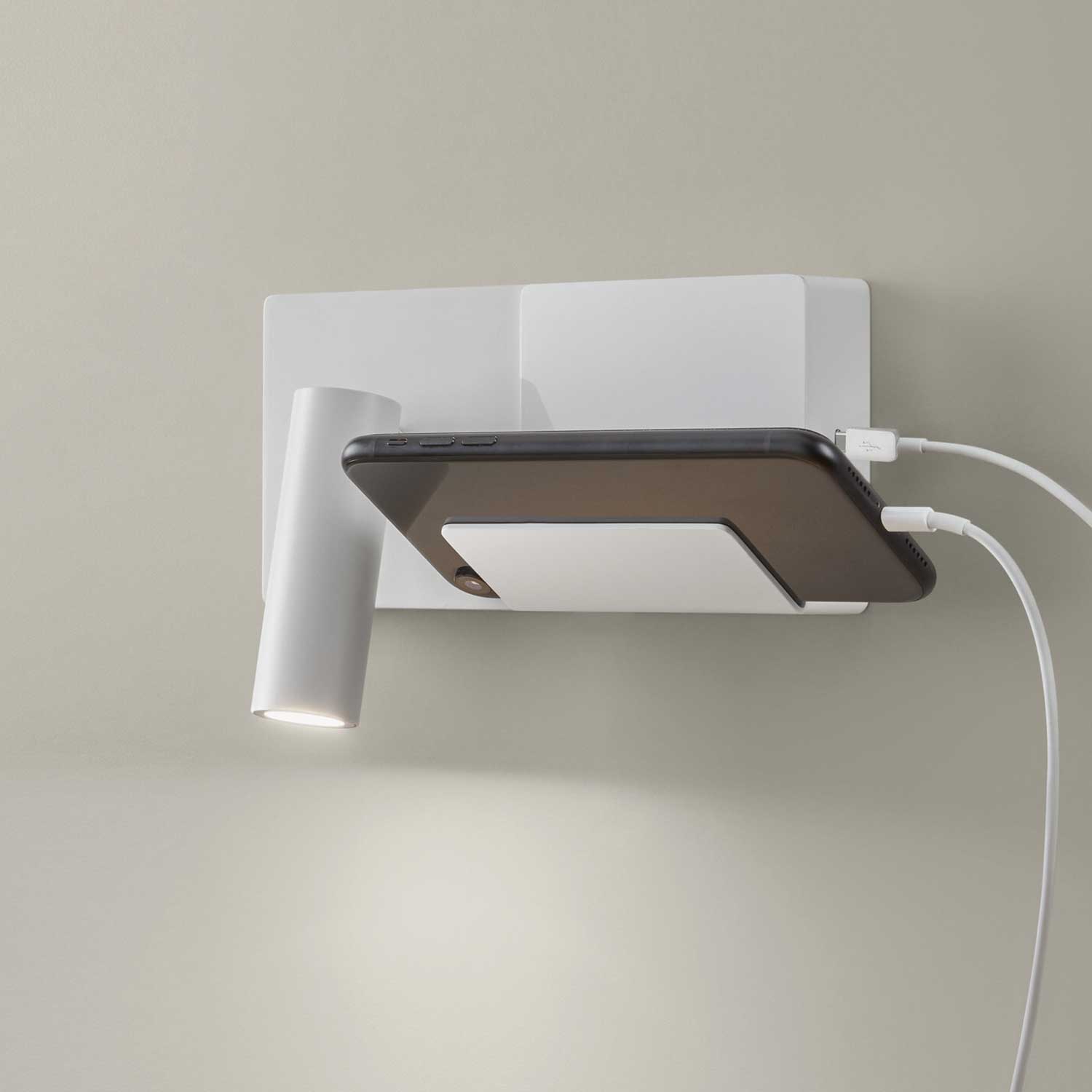 E-lamp Mini - Wall reading lamp with LED and USB-C charger