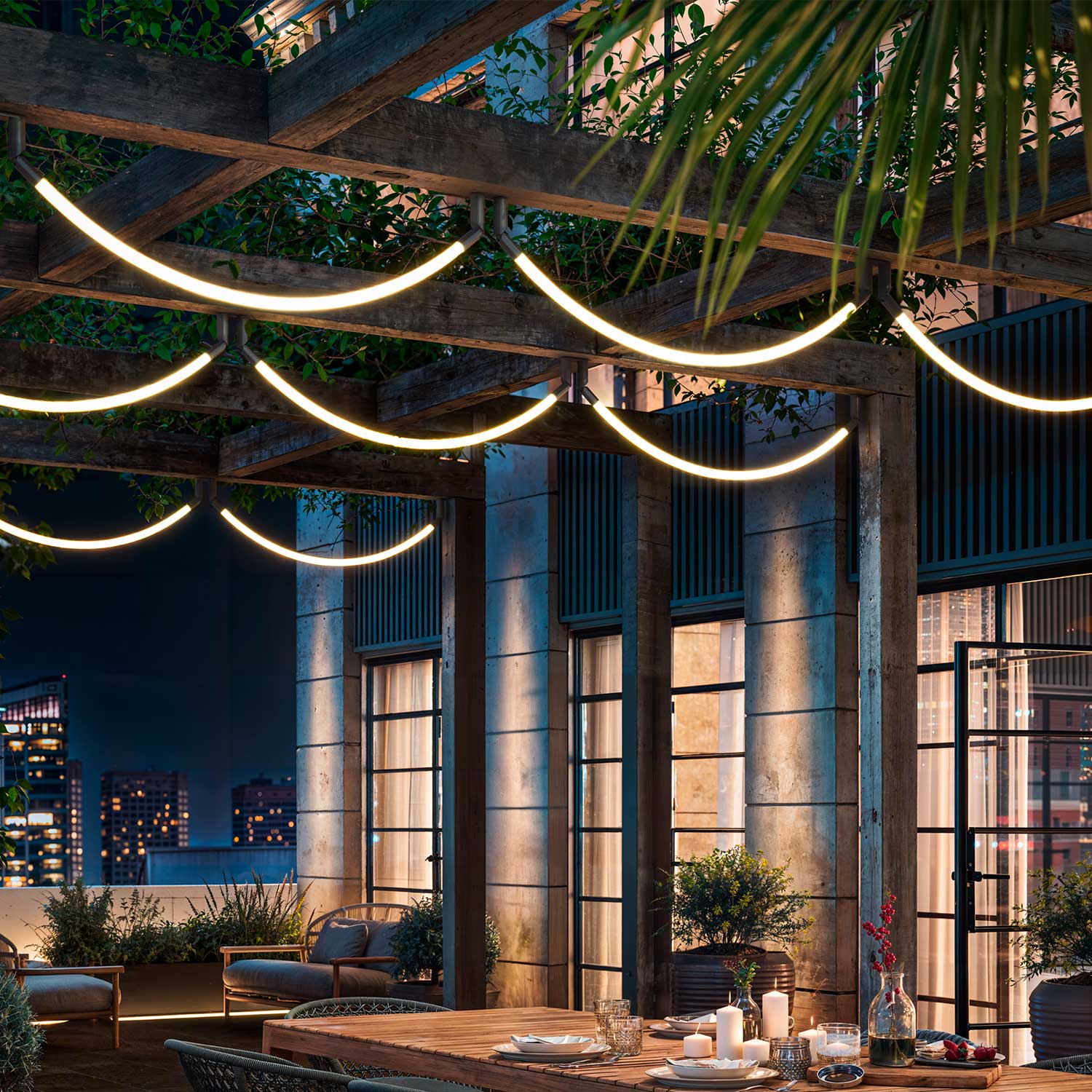Arco - Design LED tube pendant light for contemporary living room