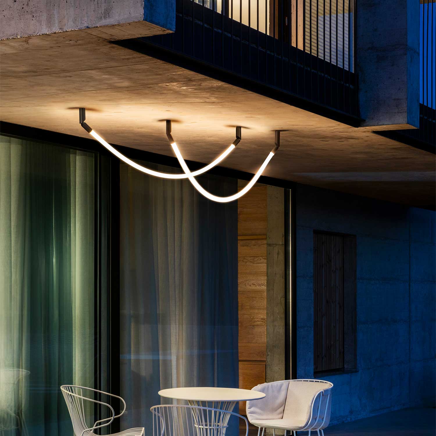 Arco - Design LED tube pendant light for contemporary living room