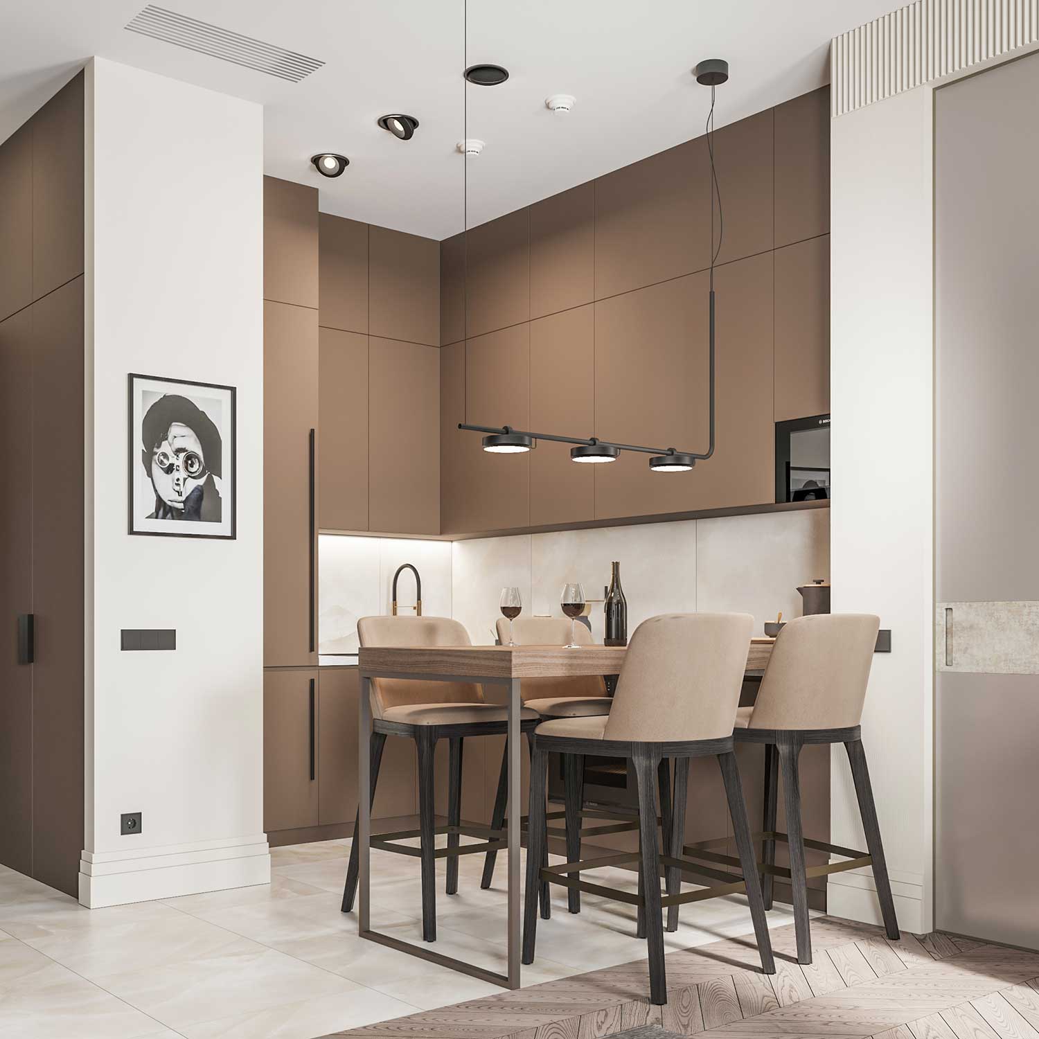 Aro - Adjustable linear LED pendant light for modern kitchen