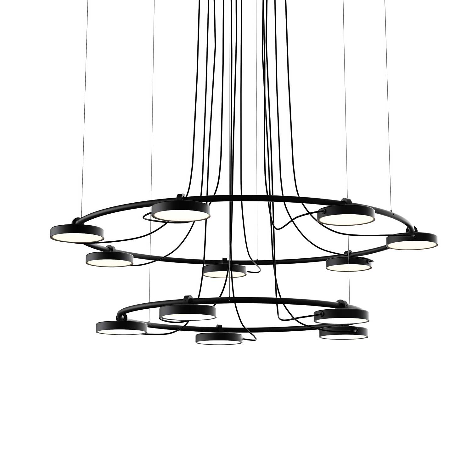 Aro - Contemporary entry hall chandelier with dimmable LED