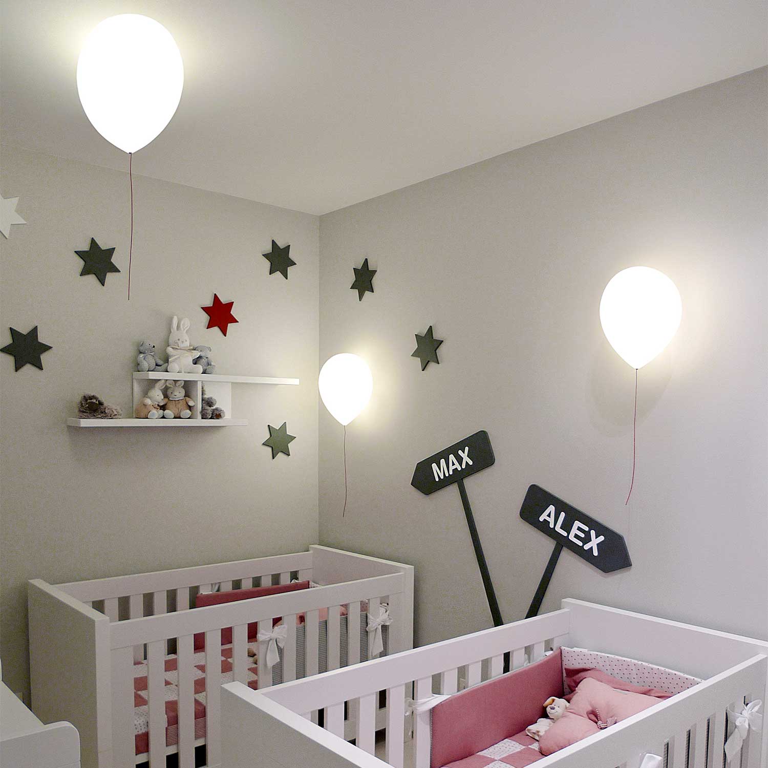 Balloon - Applique da parete a forma di palloncino per camera dei bambini