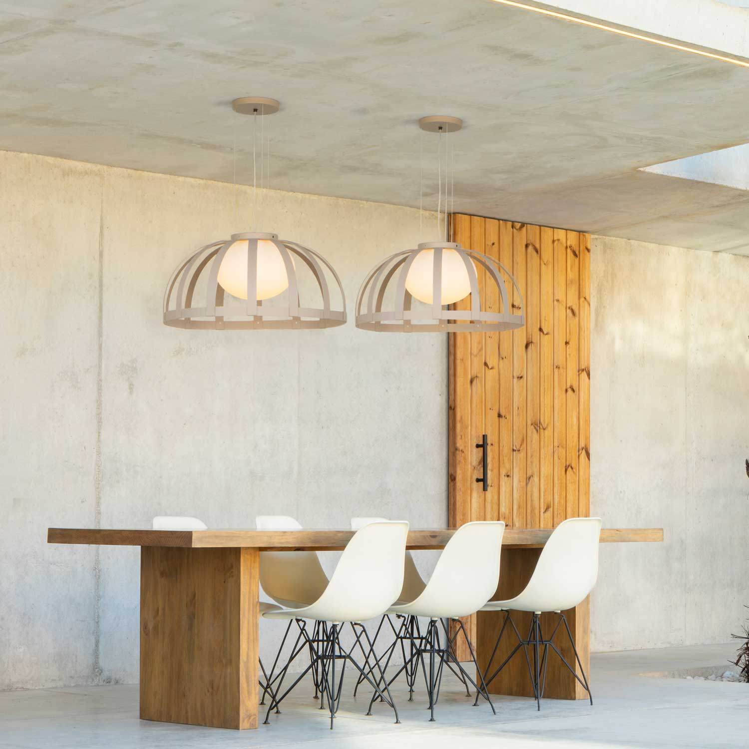 Bols - Lámpara colgante exterior beige con led regulable