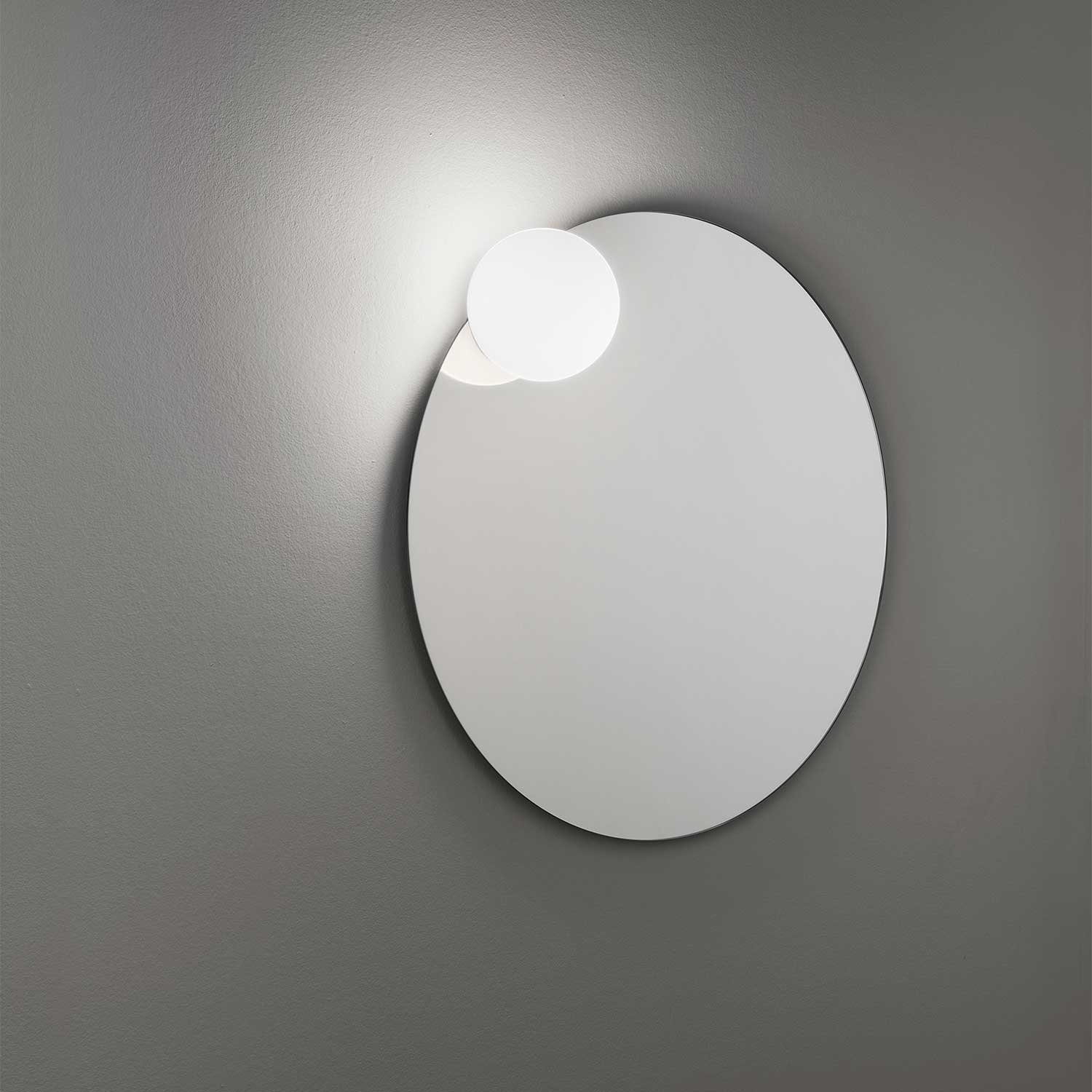 Circ - Large round mirror wall sconce for bathroom