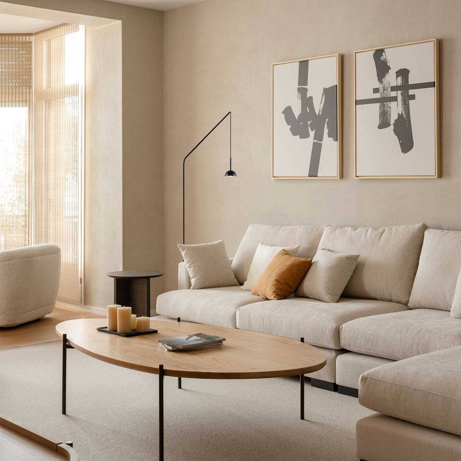 Cupolina - Lampadaire en acier LED design minimaliste pour salon
