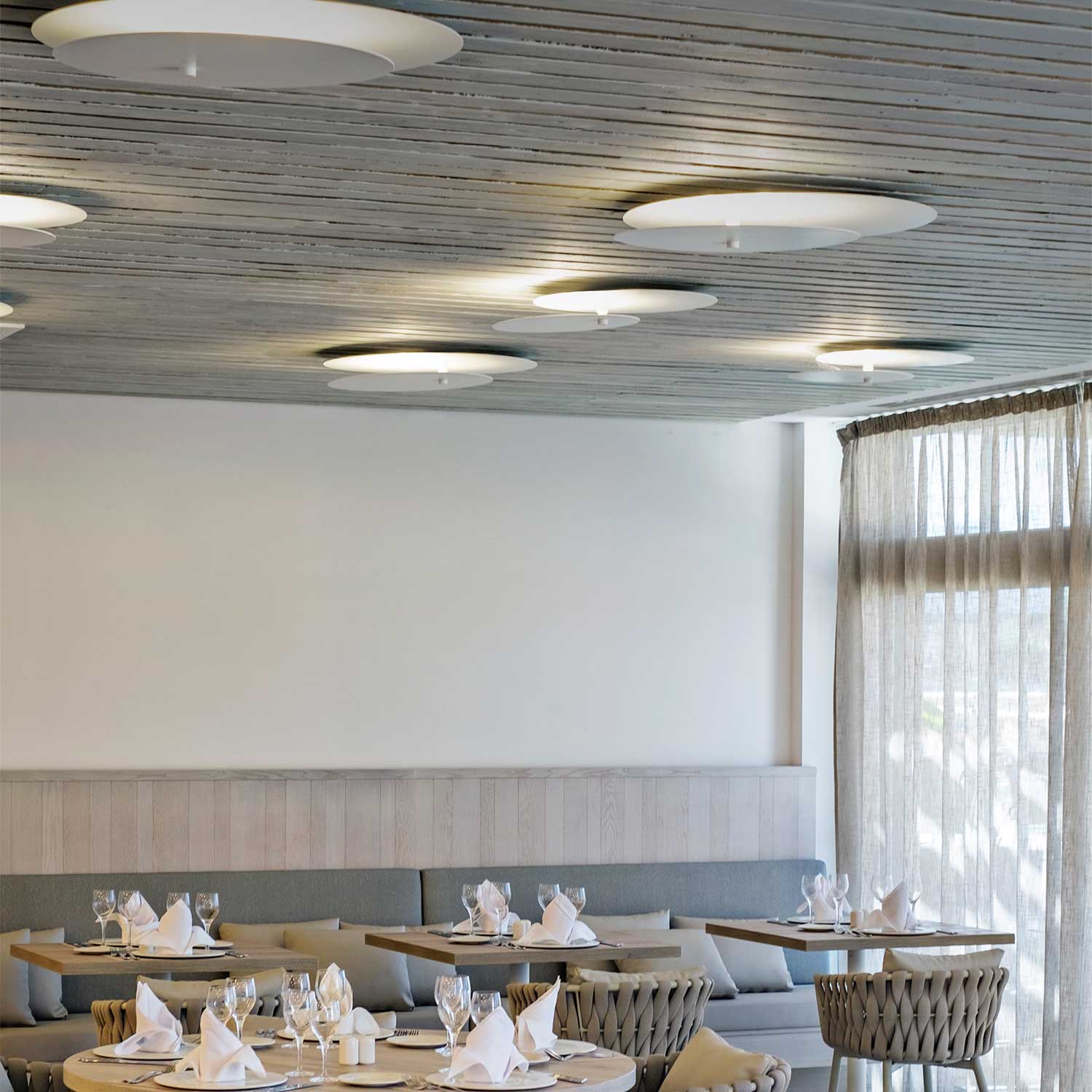 Eclipsi - Круглый настенный светильник с LED, дизайнерский, из белой стали