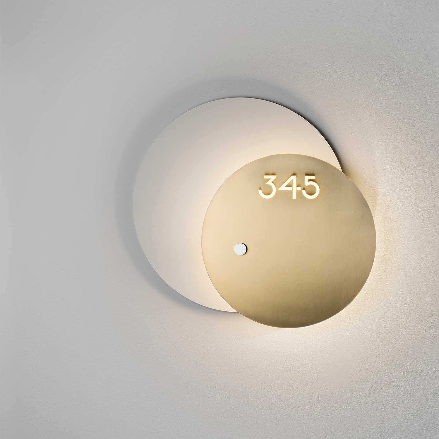 Eclipsi - Круглый настенный светильник с LED, дизайнерский, из белой стали