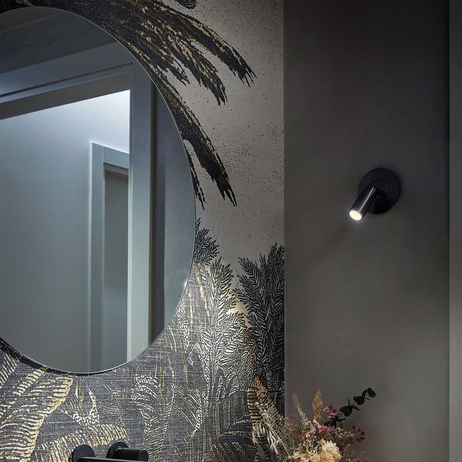 Volta - Spot en applique en acier noir led intégrée