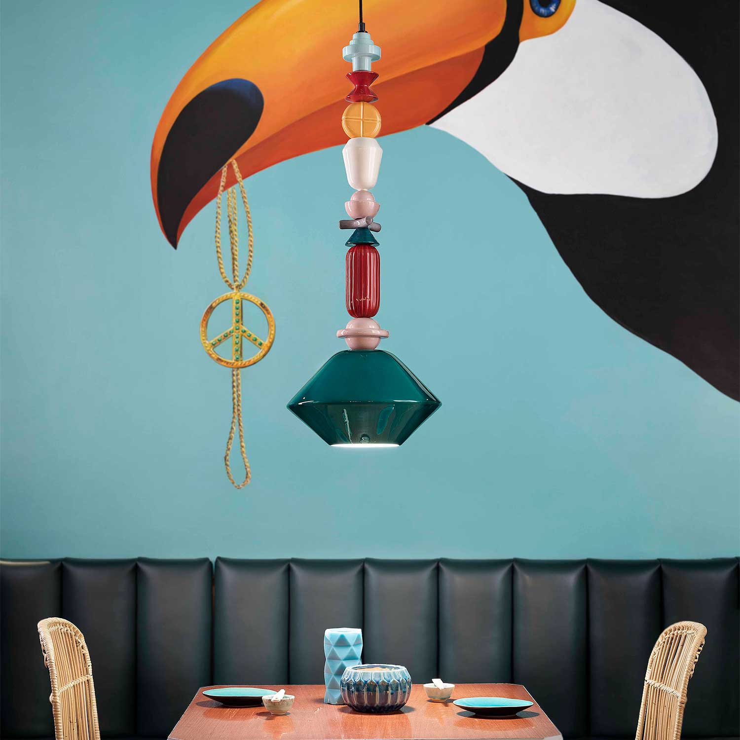 Lariat - Ceramic pendant light for designer dining room