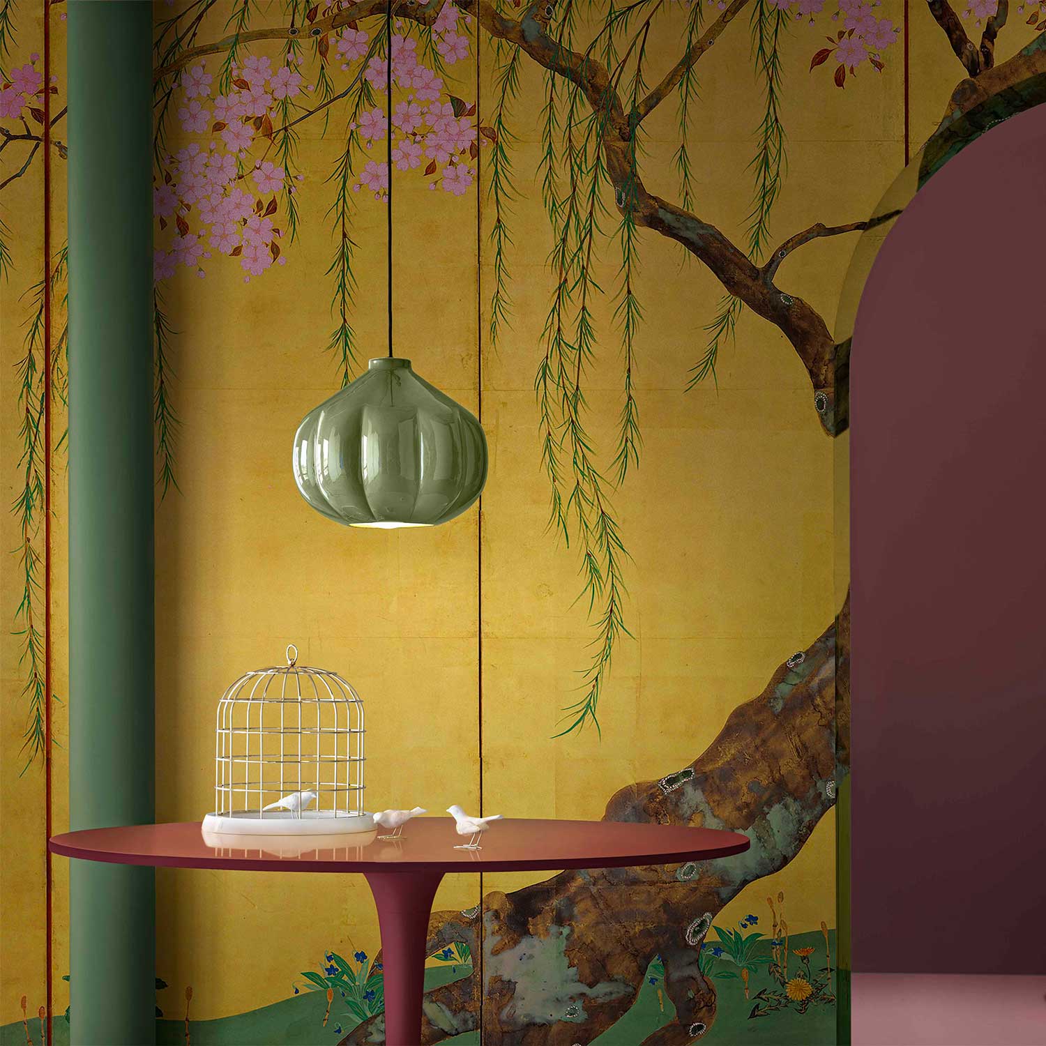 Afoxé - Suspension design citrouille en céramique pour salon