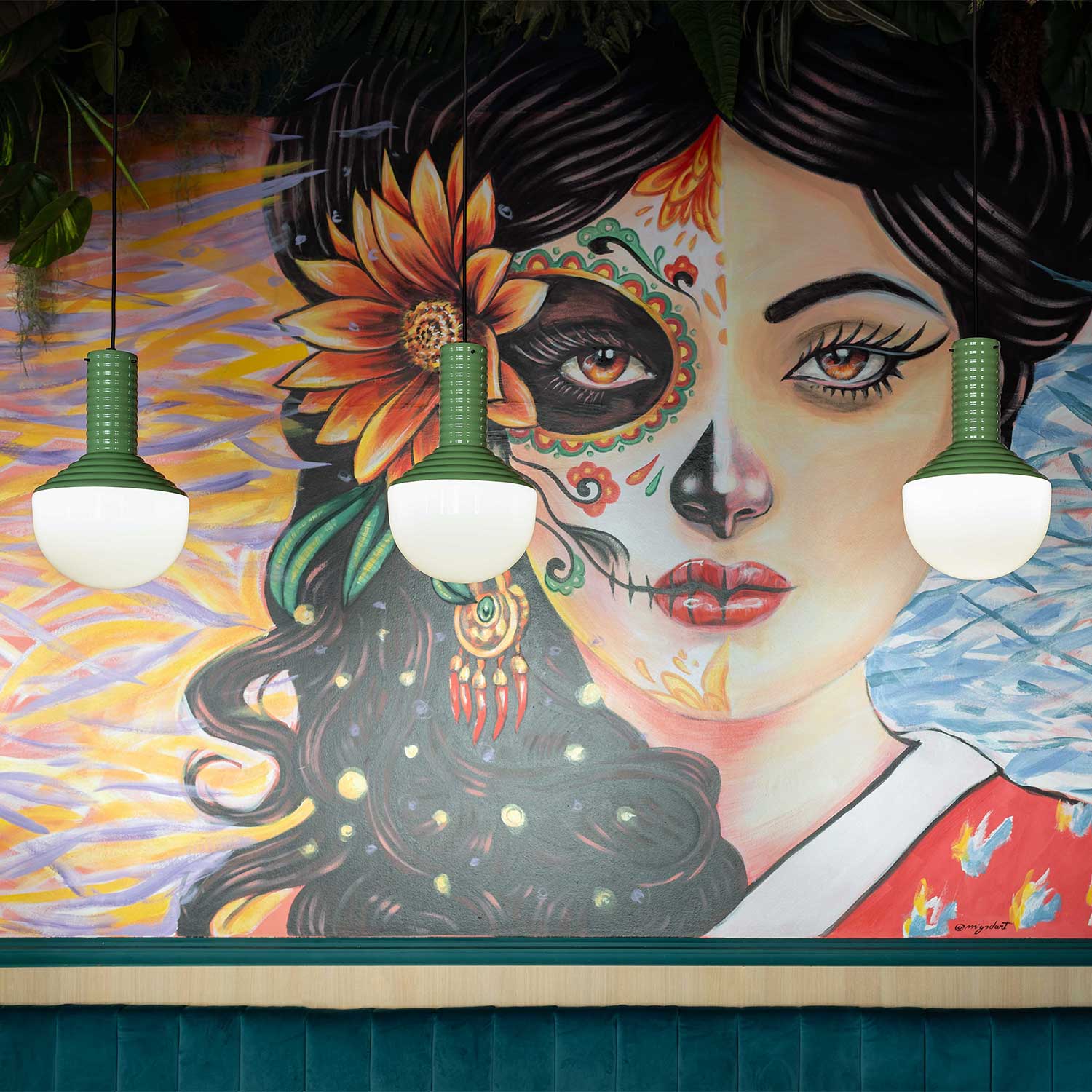 Selaron - Colorful ceramic designer chandelier for dining room