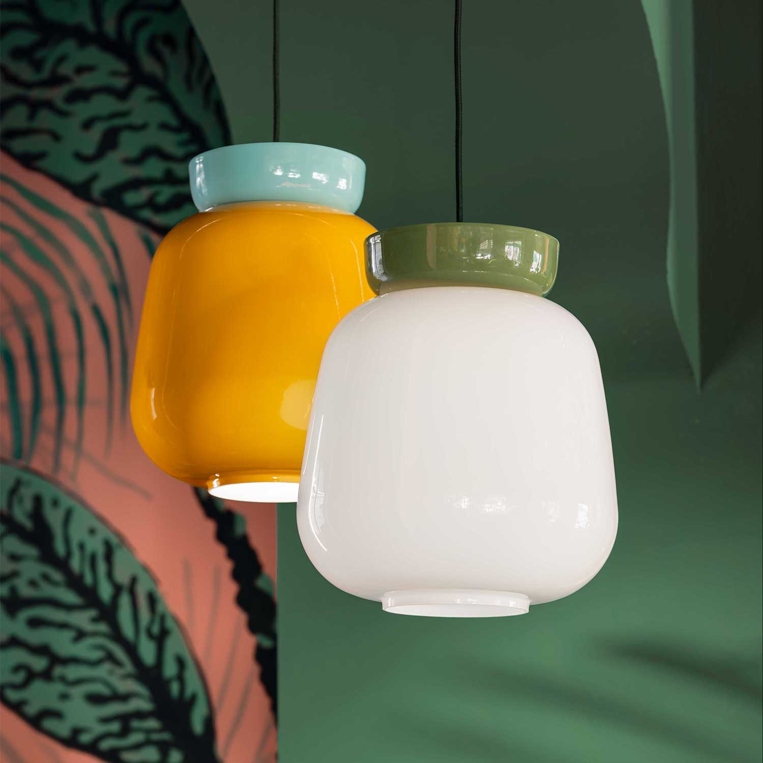 Corcovado - Colorful ceramic designer chandelier for modern office