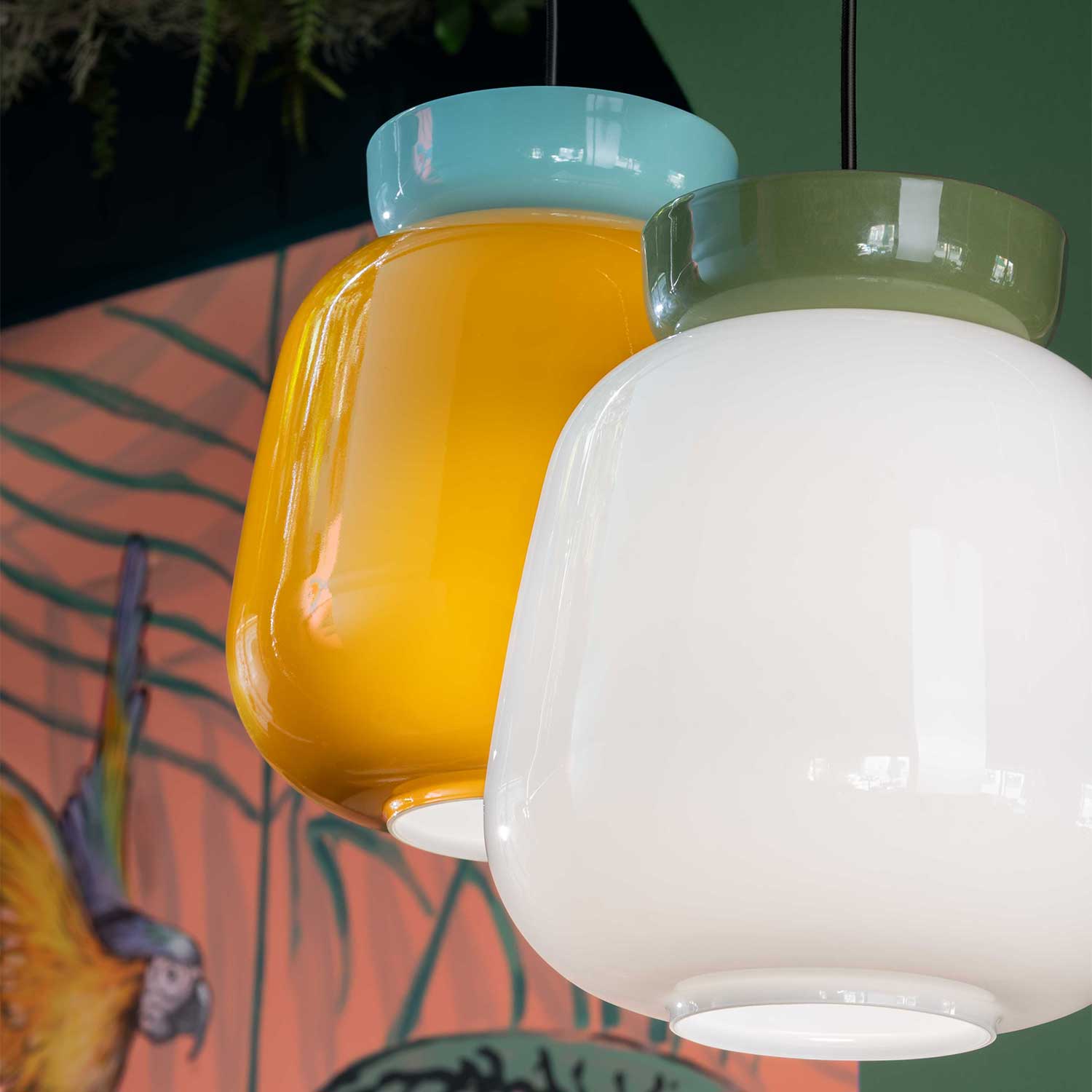 Corcovado - Colorful ceramic designer chandelier for modern office