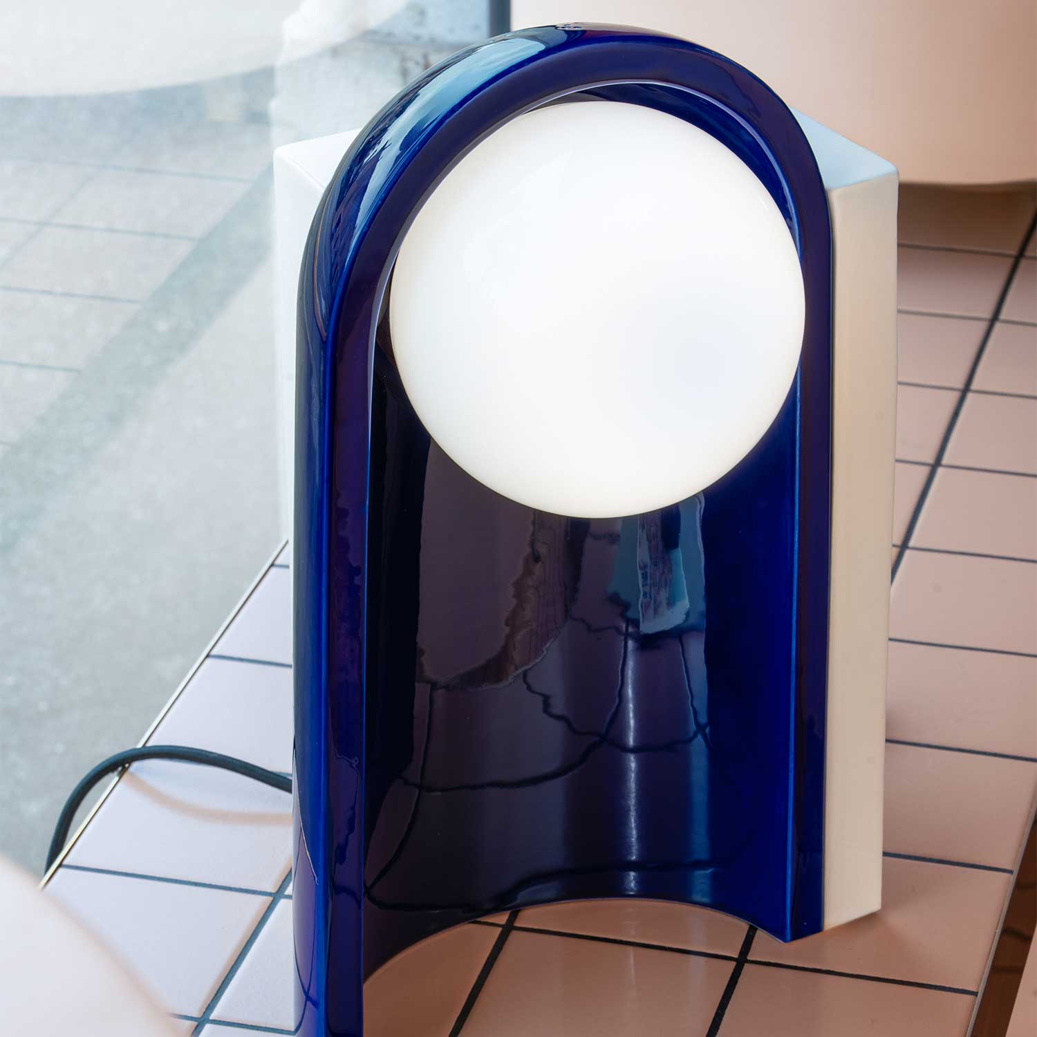 Cléo - Colorful ceramic designer table lamp for living room