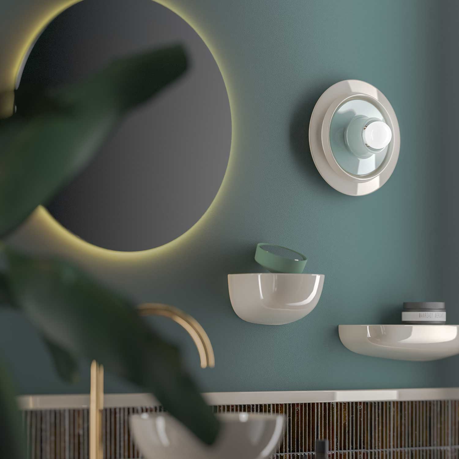 Voila - Applique murale ronde colorée en céramique moderne