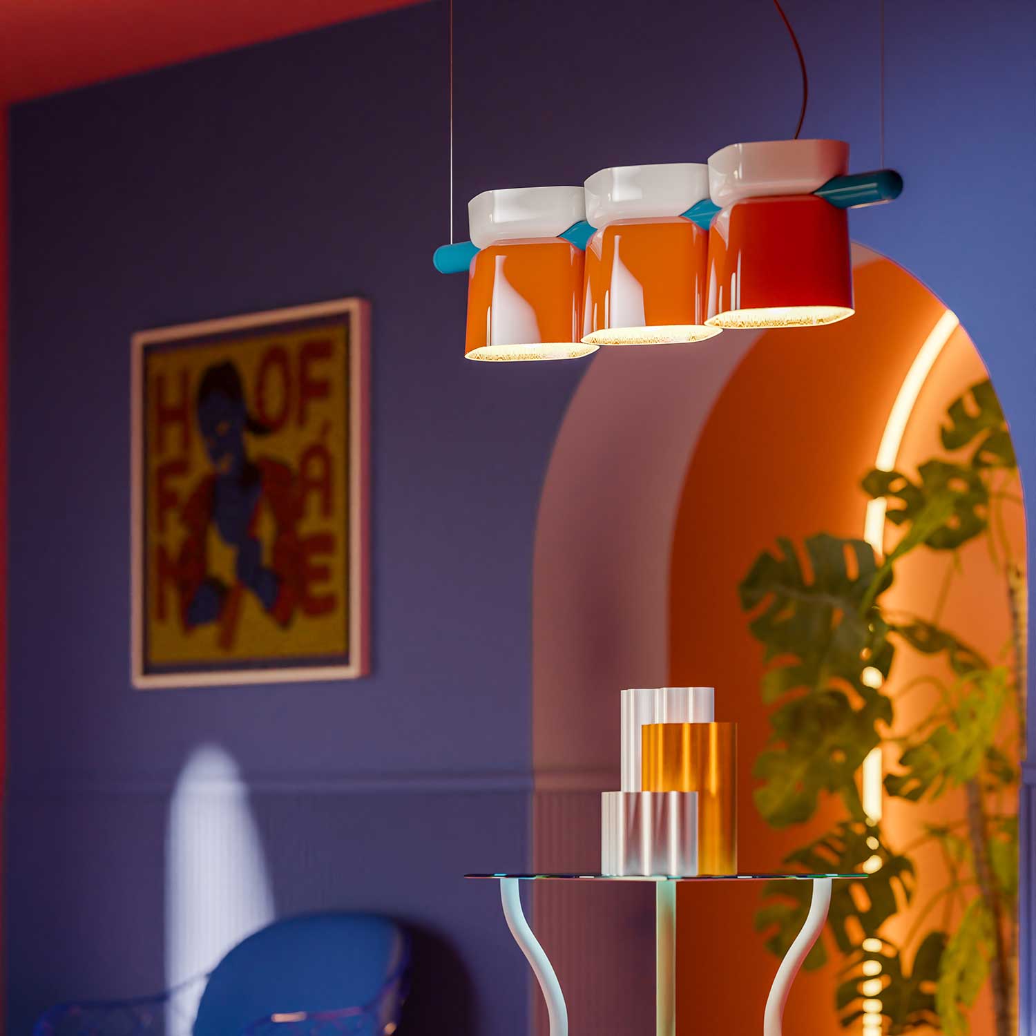 Yakitori - Lustre salle à manger en céramique design contemporain