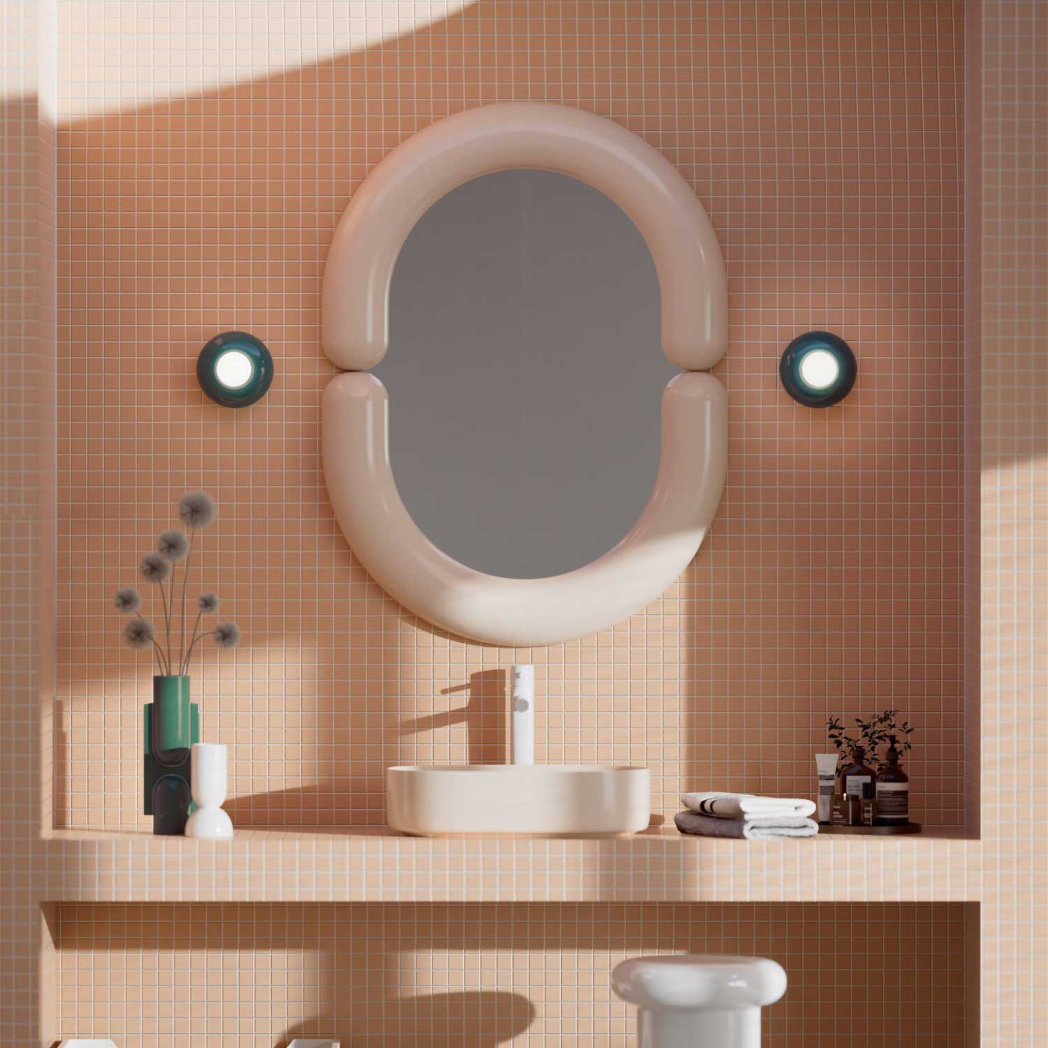 Bumbum - Donut-shaped ceramic design wall light