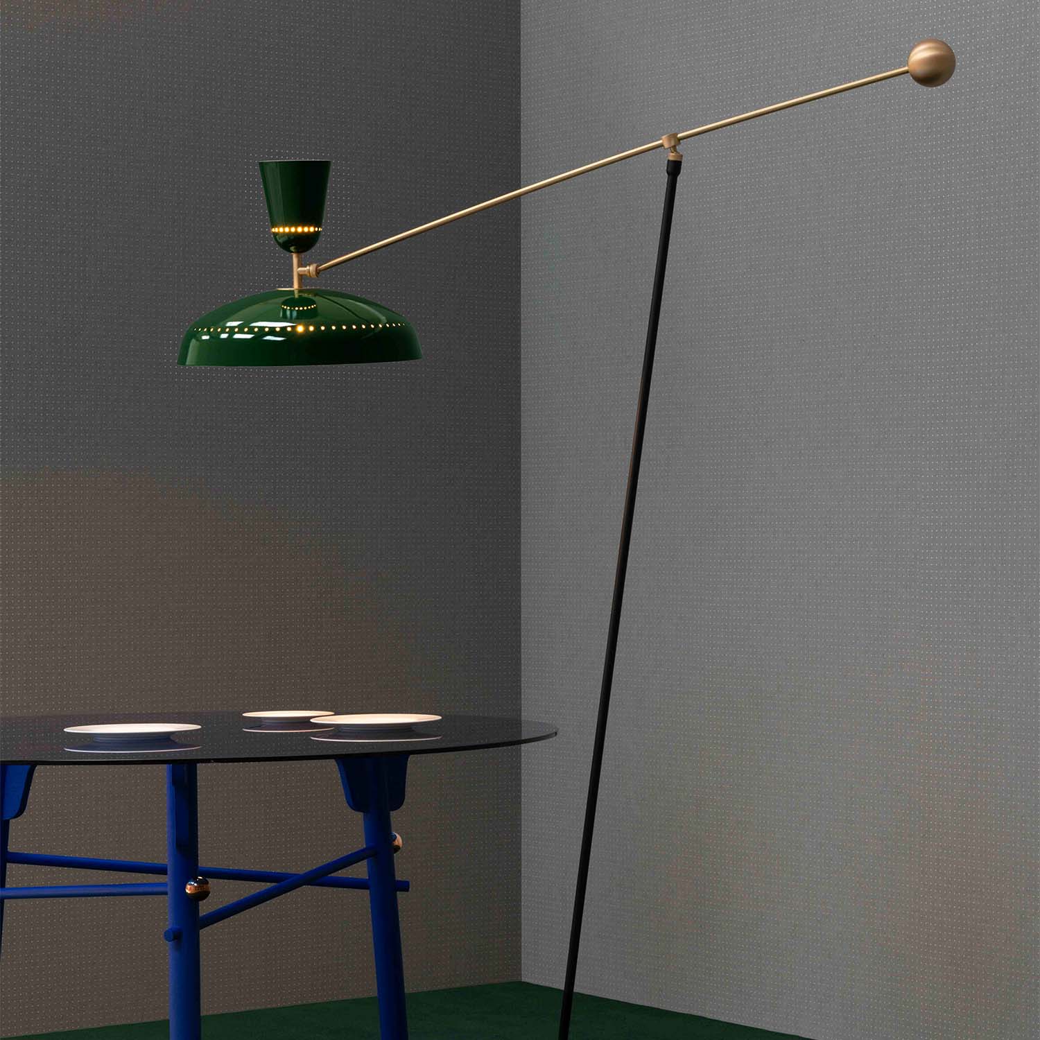 G1 - Lámpara de pie retro vintage años 50 diseño