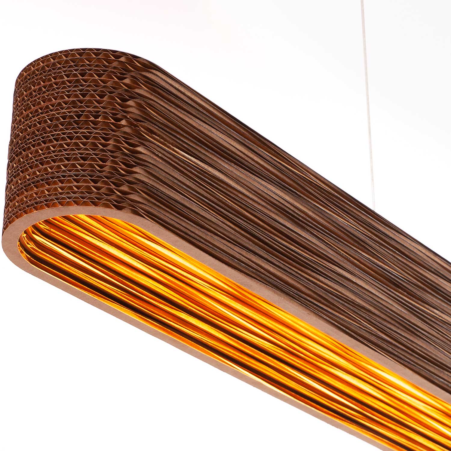 Hewn - Lámpara colgante LED de cartón para comedor de diseño