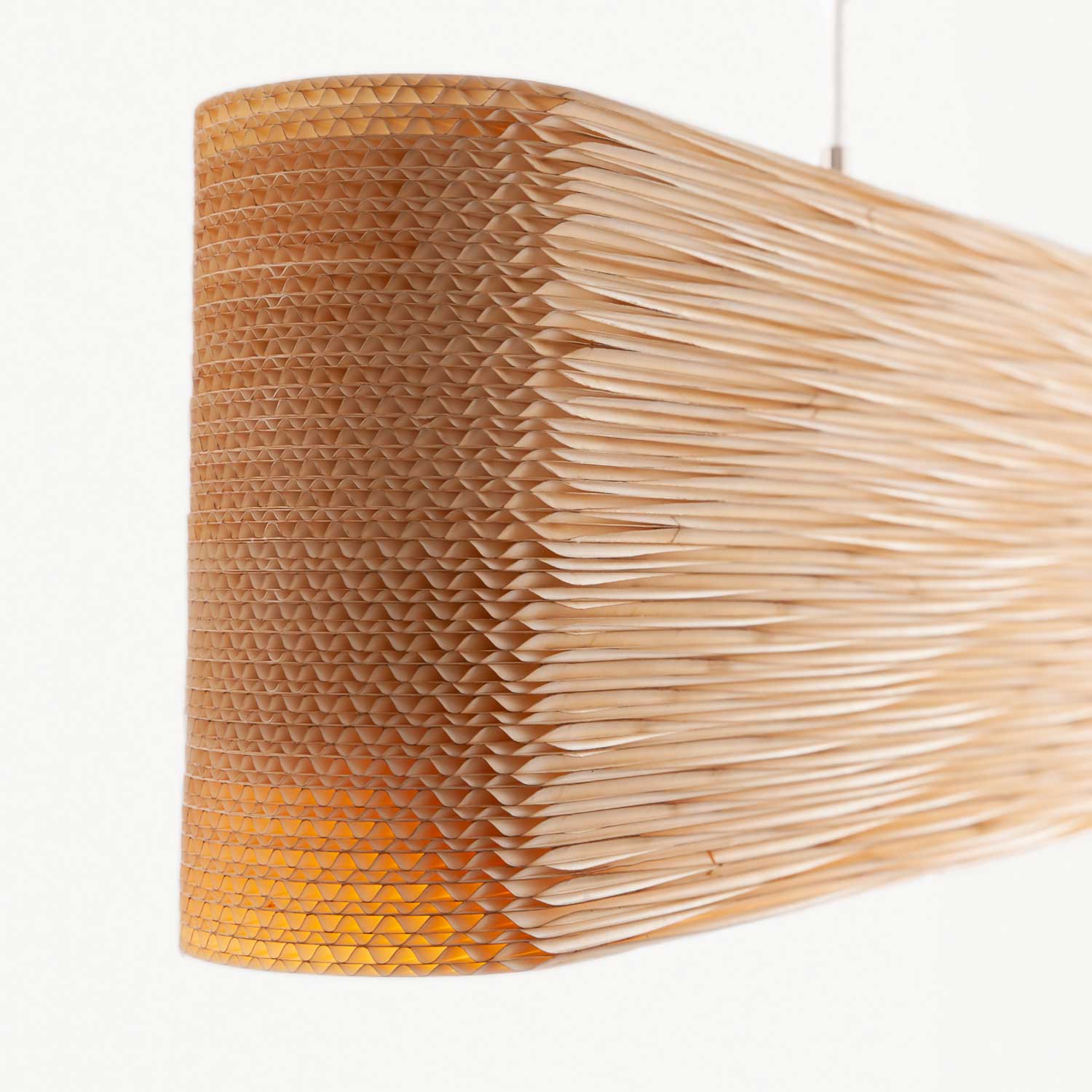 Hewn - Lámpara colgante LED de cartón para comedor de diseño