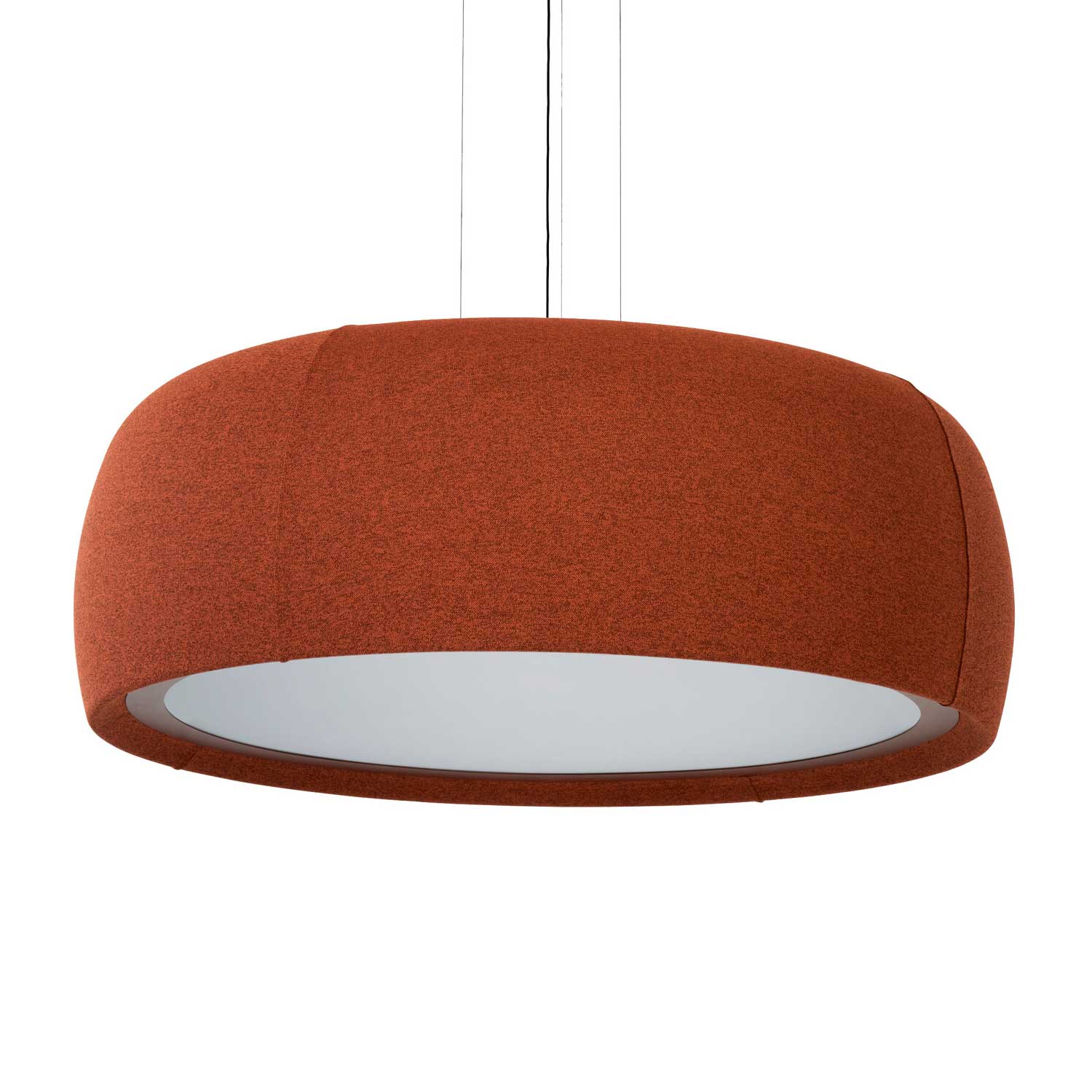 Gong - Lámpara colgante de tela con diseño y LED integrado para salón